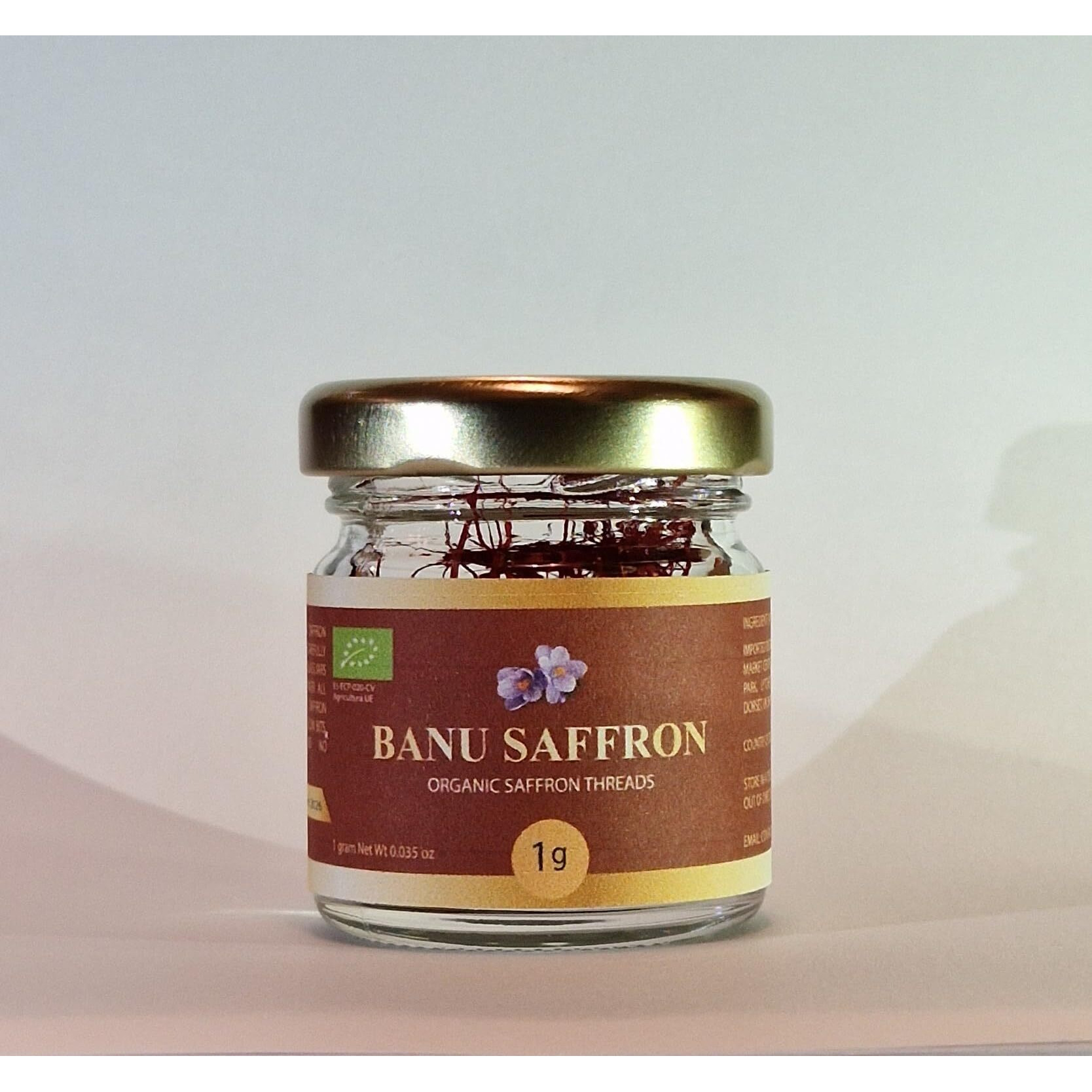 Organic Saffron - Banu Saffron Award Winning All Red Certified Organic Saffron Threads - 2 Gram (0.07 Ounce)