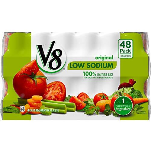 V8 Low Sodium 100% Vegetable Juice, 5.5 Oz. Can (Pack Of 48)