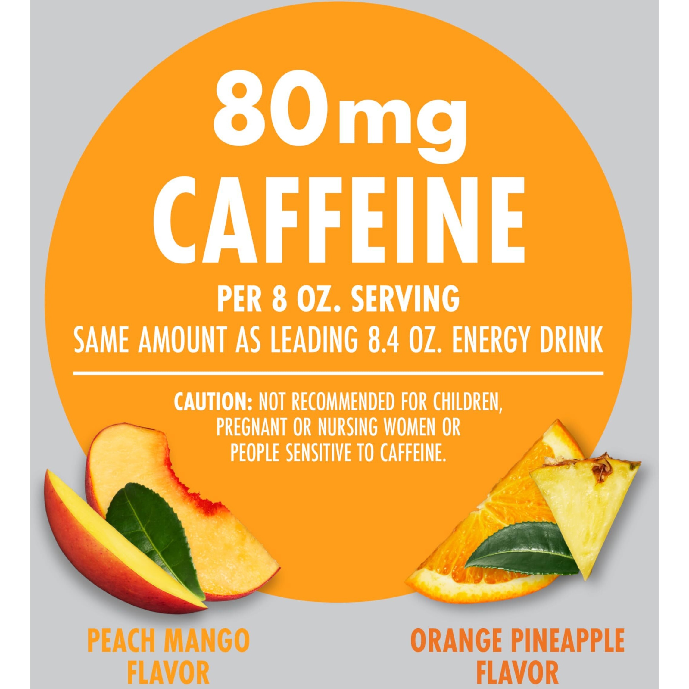 V8 +Energy Peach Mango And Orange Pineapple Juice Energy Drinks, 8 Fl Oz Can (24 Pack)