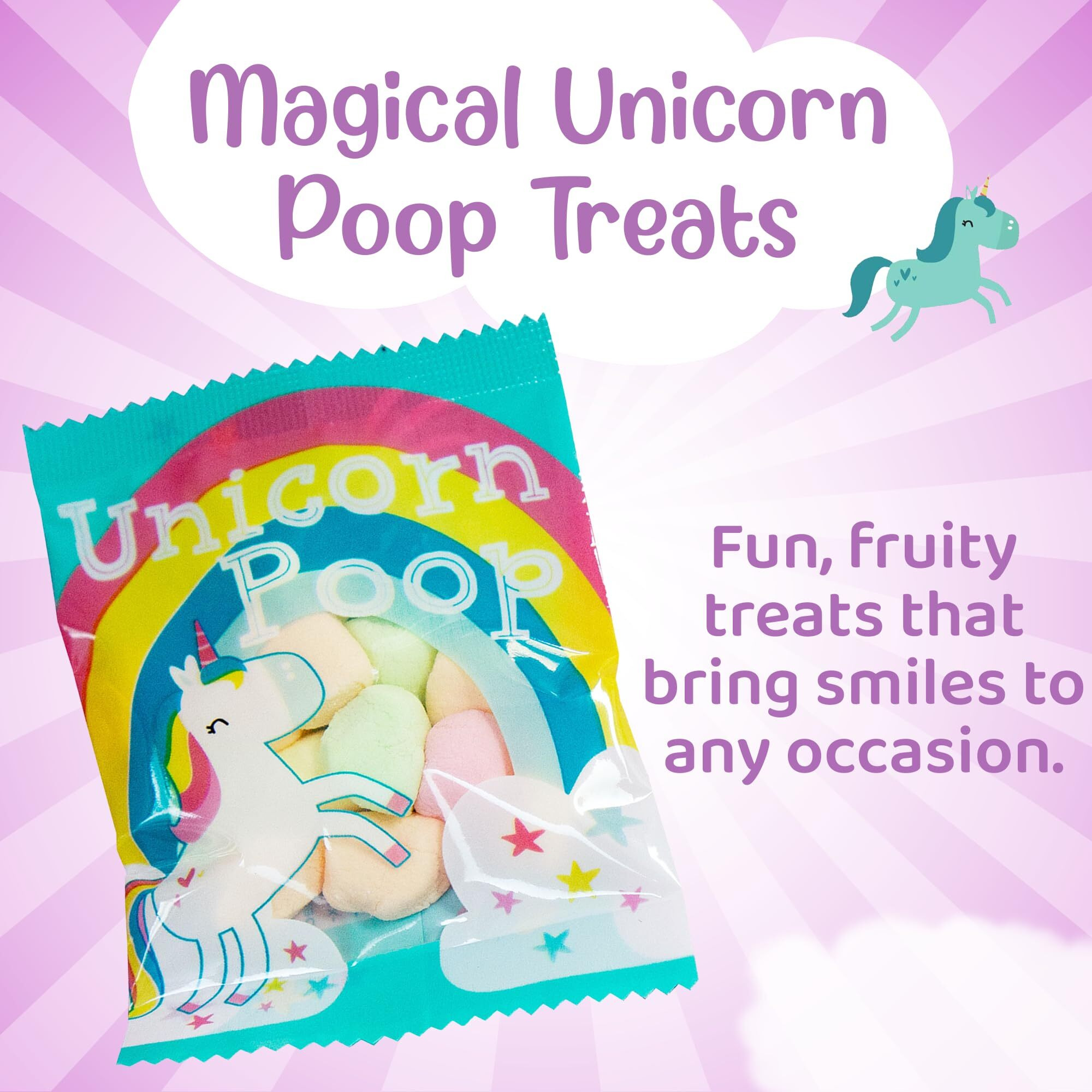 Unicorn Poop Candy - Made In The Usa - 24 Unicorn Party Supplies - Unicorn Birthday Party Favors For Kids - Bulk Candy Packs For Classroom