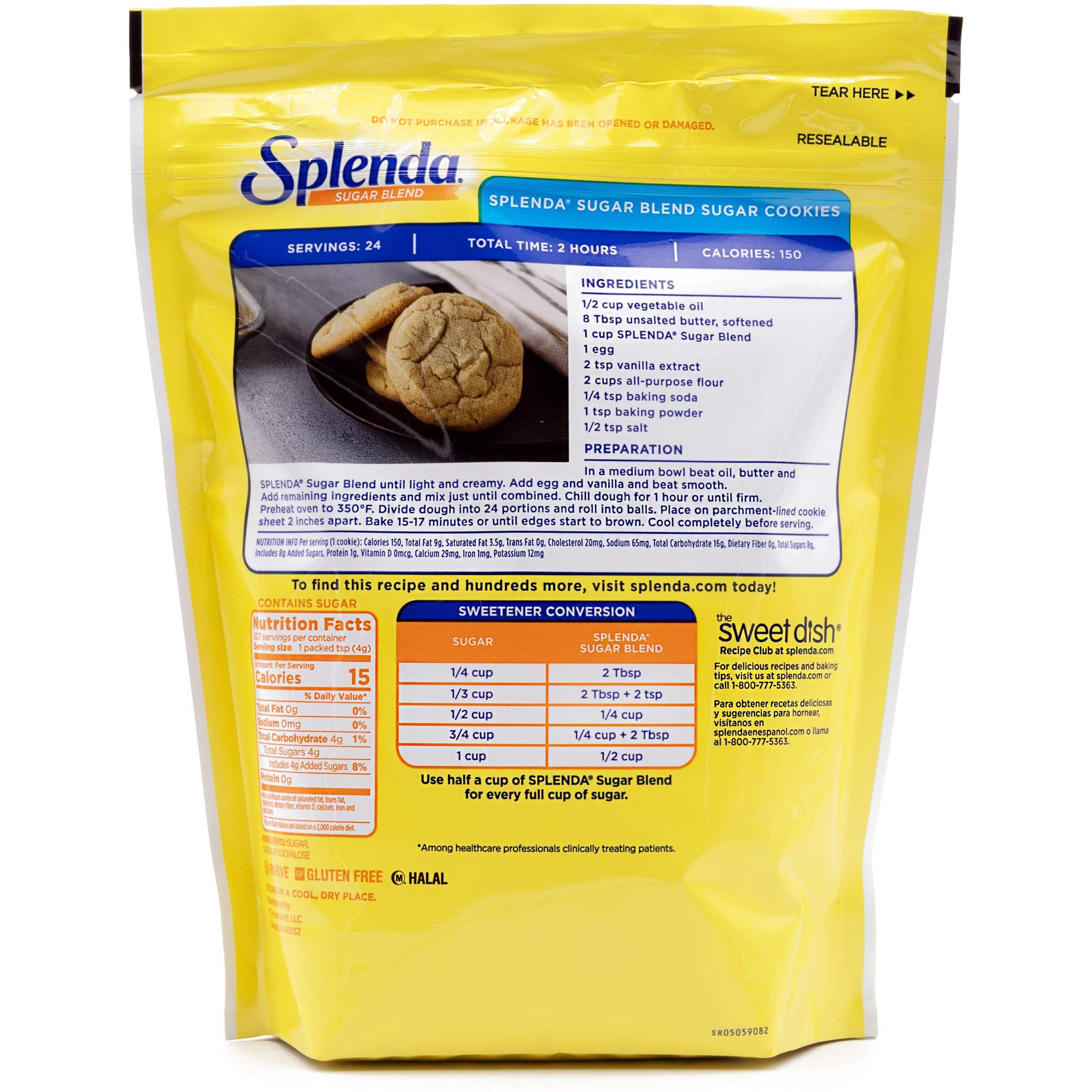 Splenda Low Calorie Sweetener For Baking Resealable Bag, Sugar Blend, 32 Ounce (Pack Of 2)