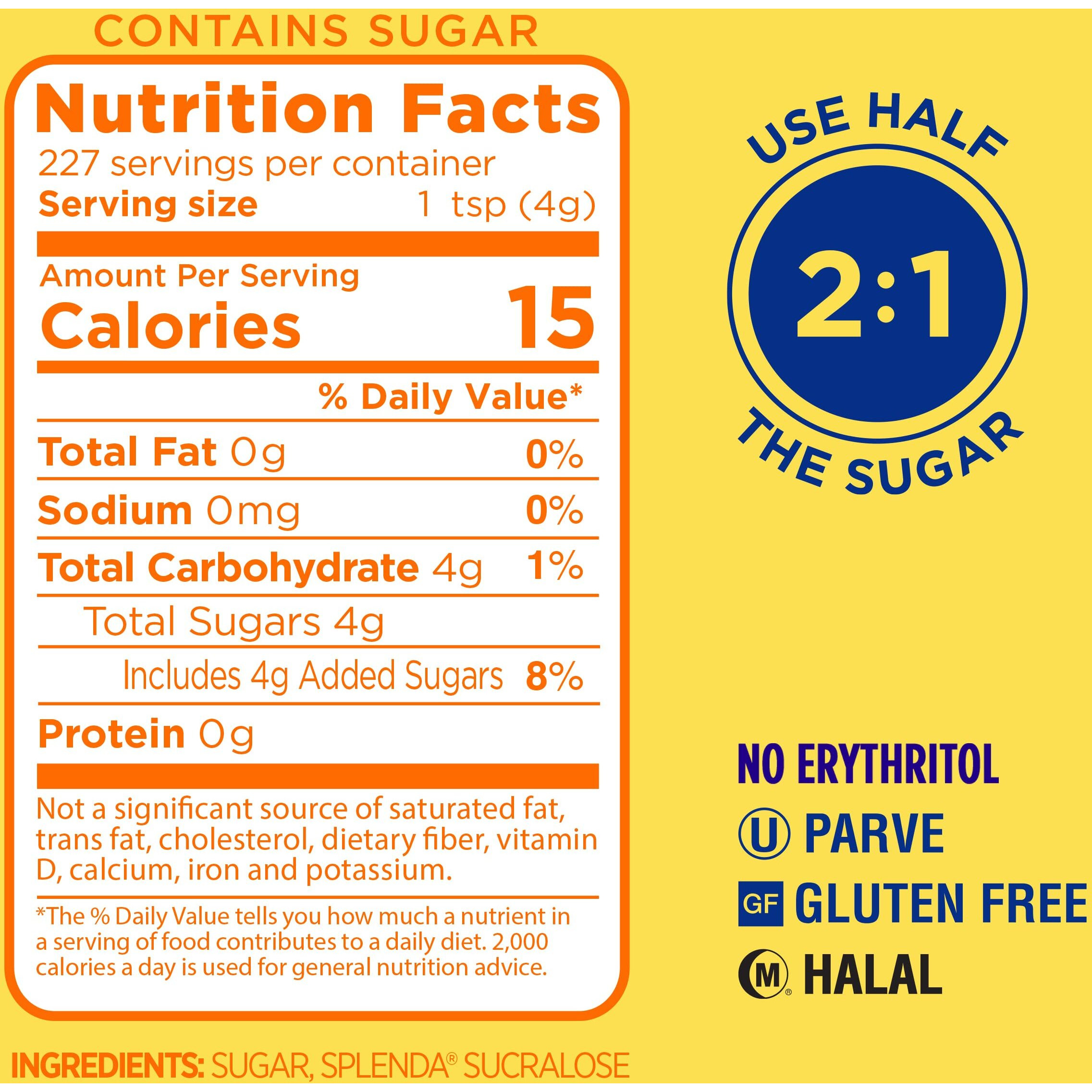 Splenda Low Calorie Sweetener For Baking Resealable Bag, Sugar Blend, 32 Ounce (Pack Of 2)