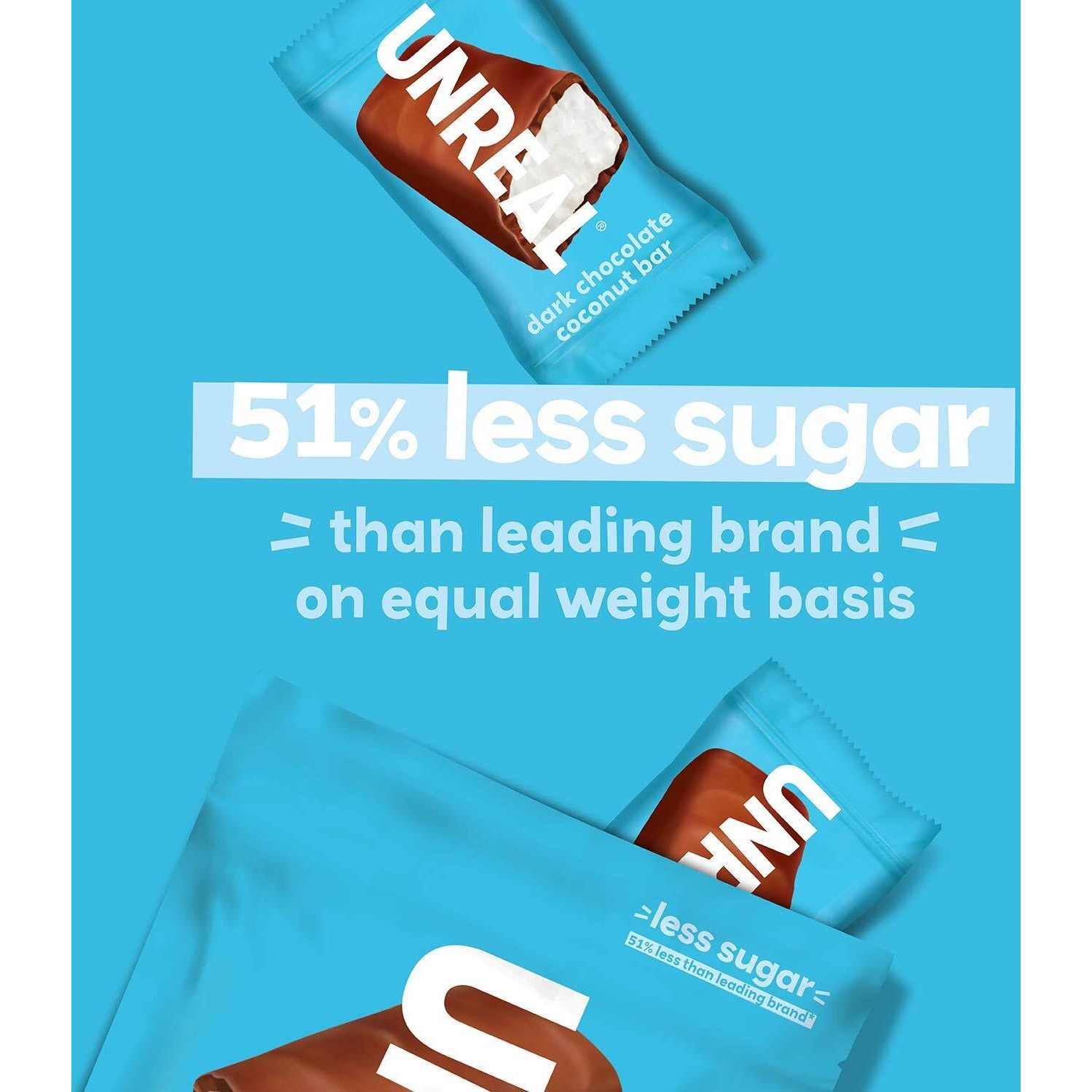 Unreal Dark Chocolate Coconut Bars (Value Size Bag) | Vegan, 3G Sugar, & 3 Simple Ingredients | Non-Gmo, Gluten Free, & Fair Trade | 9.5Oz