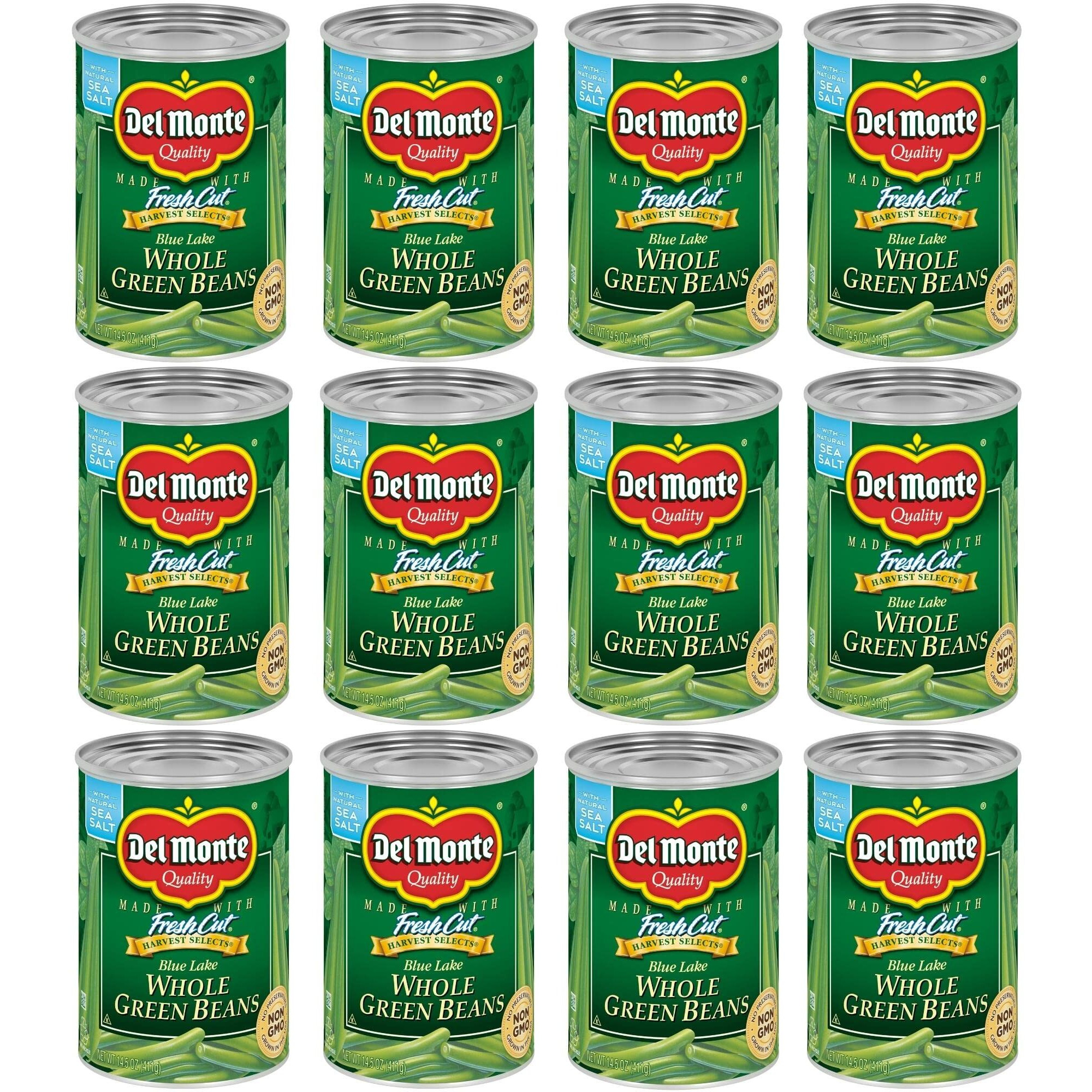 Del Monte Canned Whole Green Beans, 14.5 Ounce (Pack Of 12)