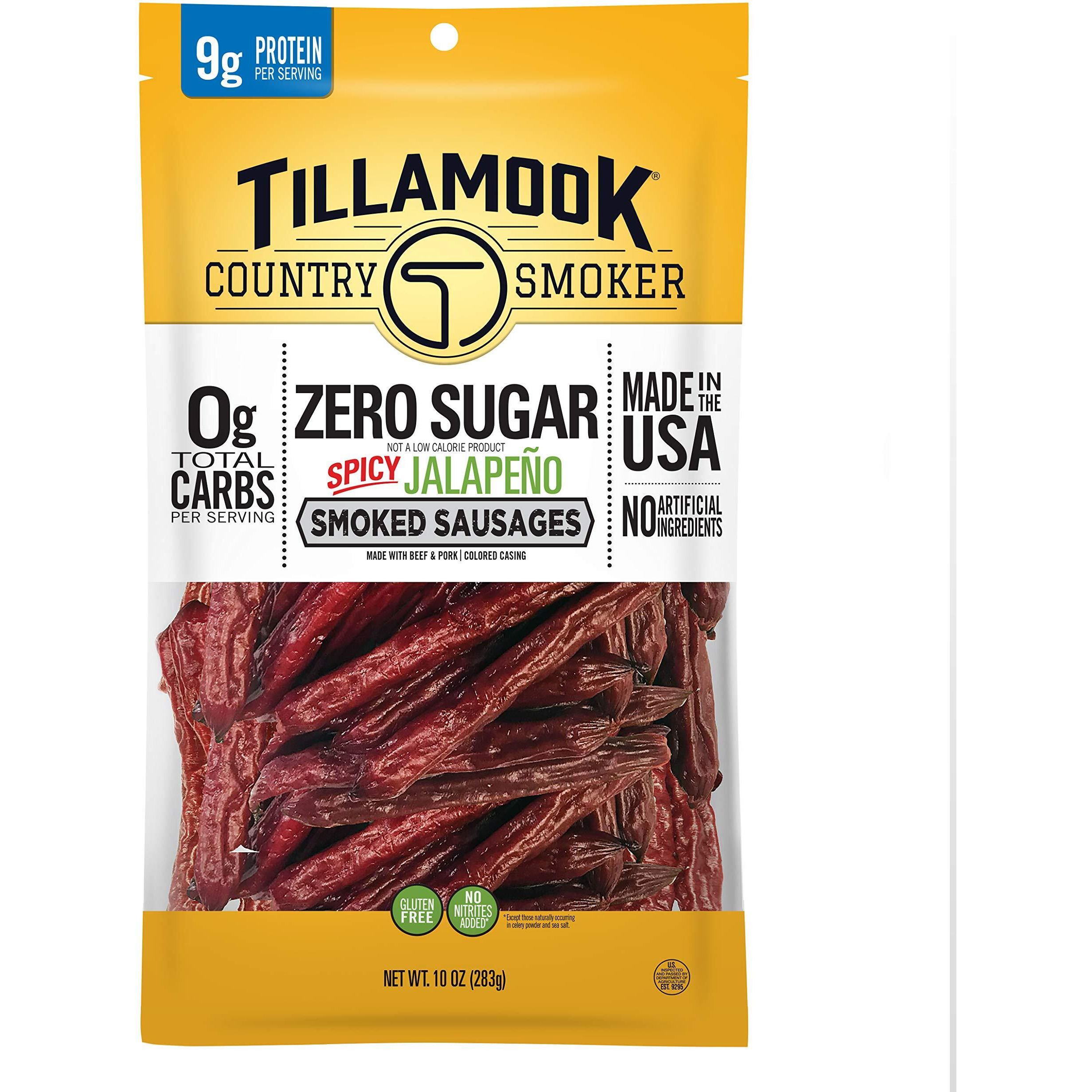 Tillamook Country Smoker Keto Friendly Zero Sugar Smoked Sausages, Spicy Jalapeo, 10 Ounce