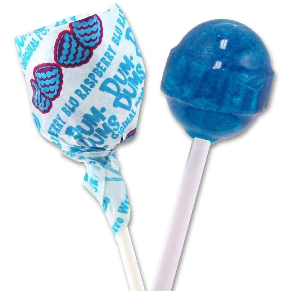 Dum Dums Lollipops Blu Raspberry Flavor 1-50 Ct Bag