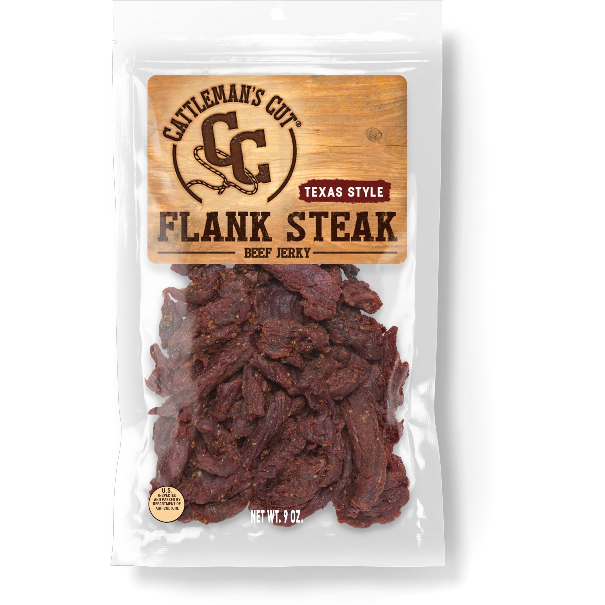 Cattleman's Cut Texas Style Flank Steak Beef Jerky, 9 Ounce