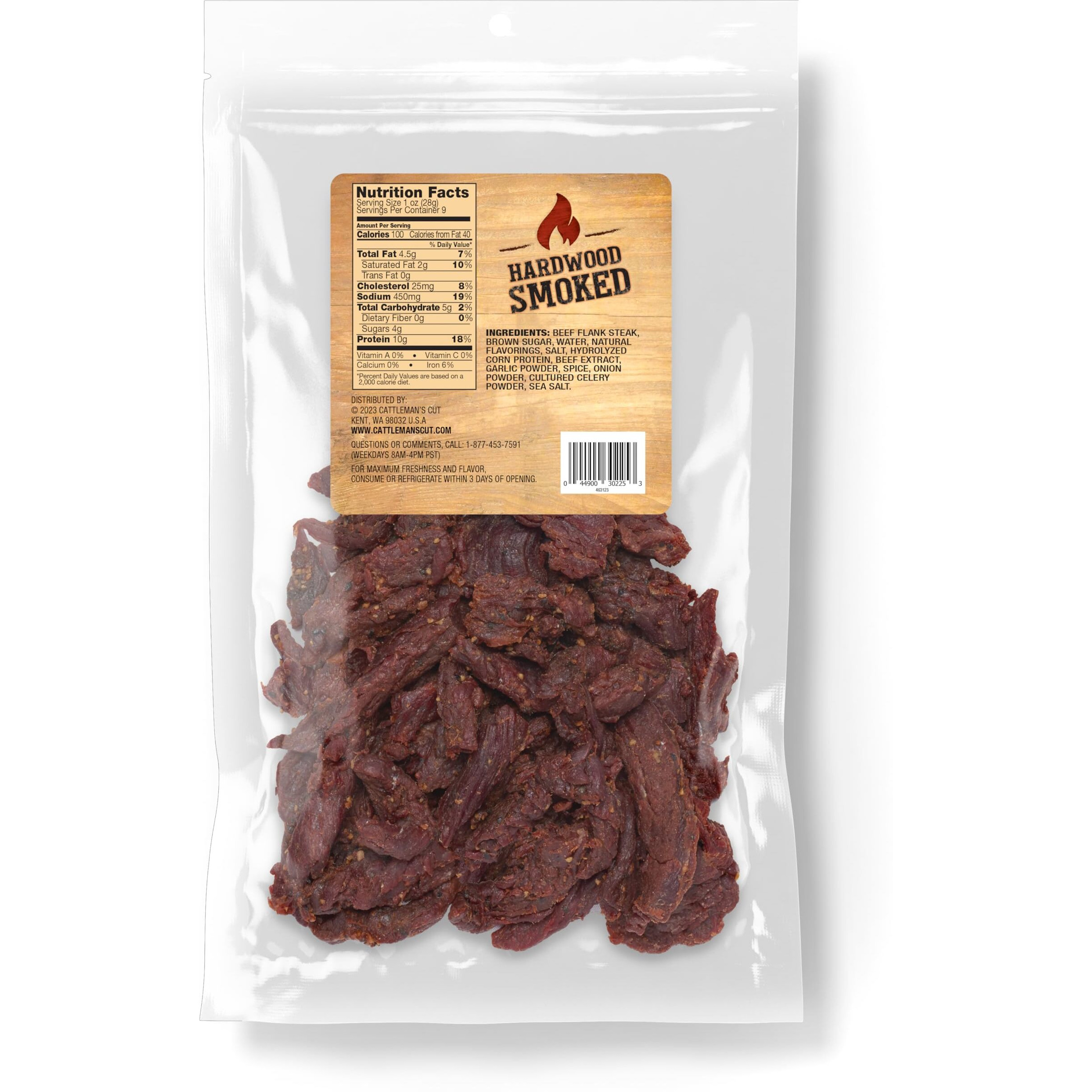Cattleman's Cut Texas Style Flank Steak Beef Jerky, 9 Ounce