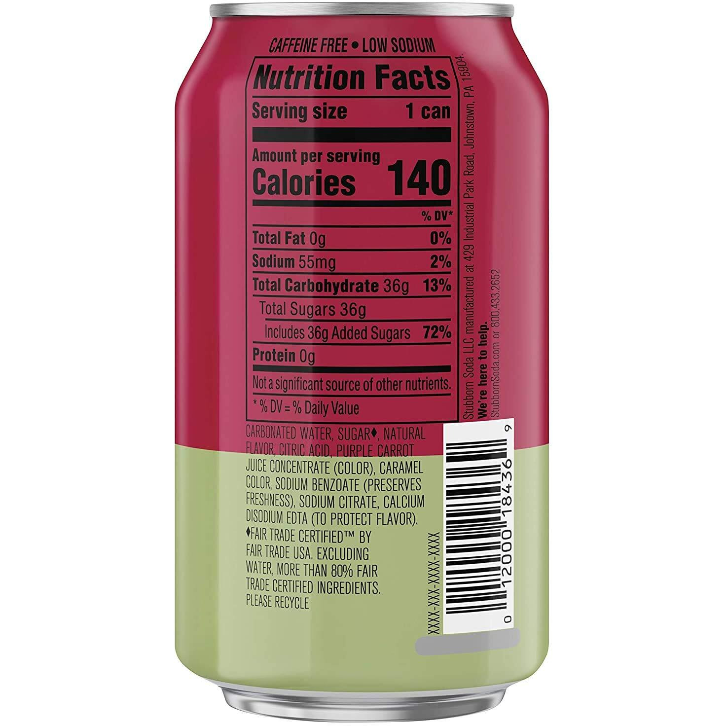 Stubborn Soda, Black Cherry Tarragon, 12Oz Cans (12 Pack)