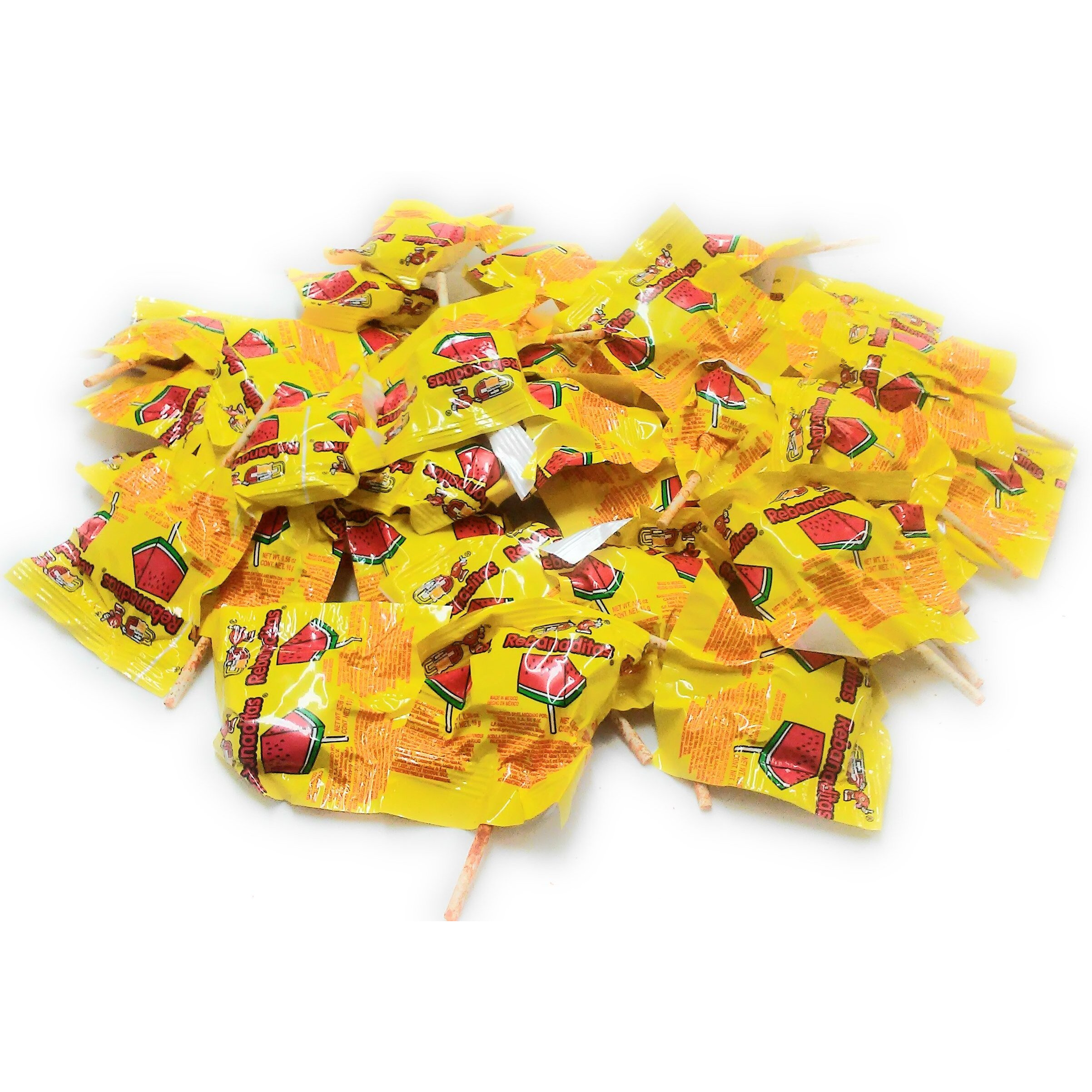 Vero Rebanaditas Paletas Sabor Sandia Hard Candy Chili Covered Lollipops 40 Pcs
