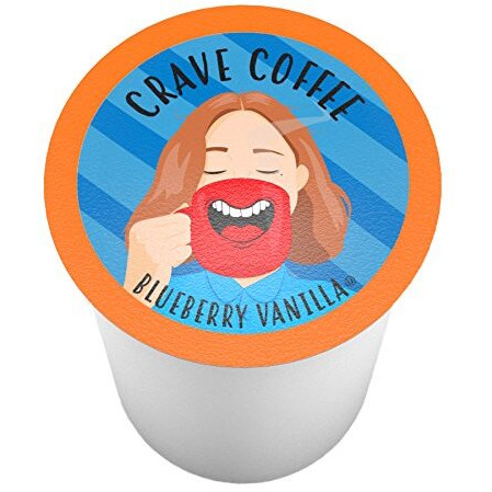 Crave Beverages Flavored Coffee Pods Compatible With Keurig K-Cup Brewers, Blueberry Vanilla, 100 Count