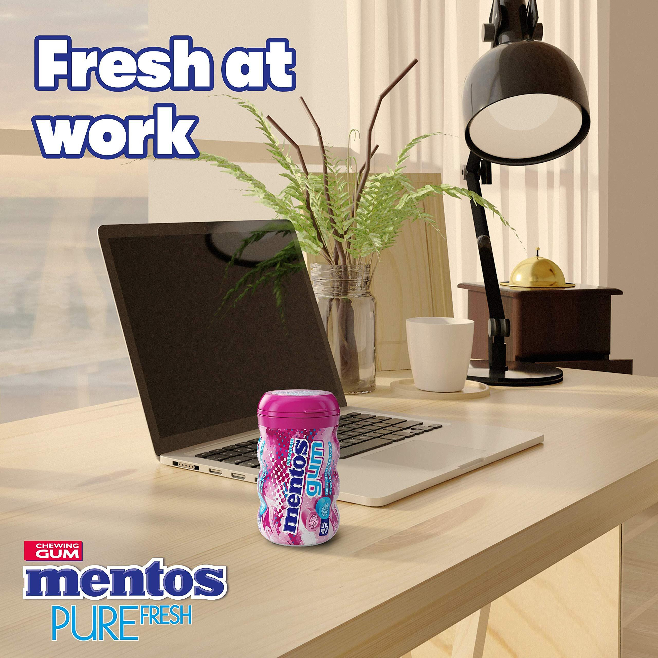 Mentos Pure Fresh Sugar-Free Chewing Gum With Xylitol, Bubble Fresh Flavor, Bubble Gum, 50 Piece Bottle (Bulk Pack Of 4)