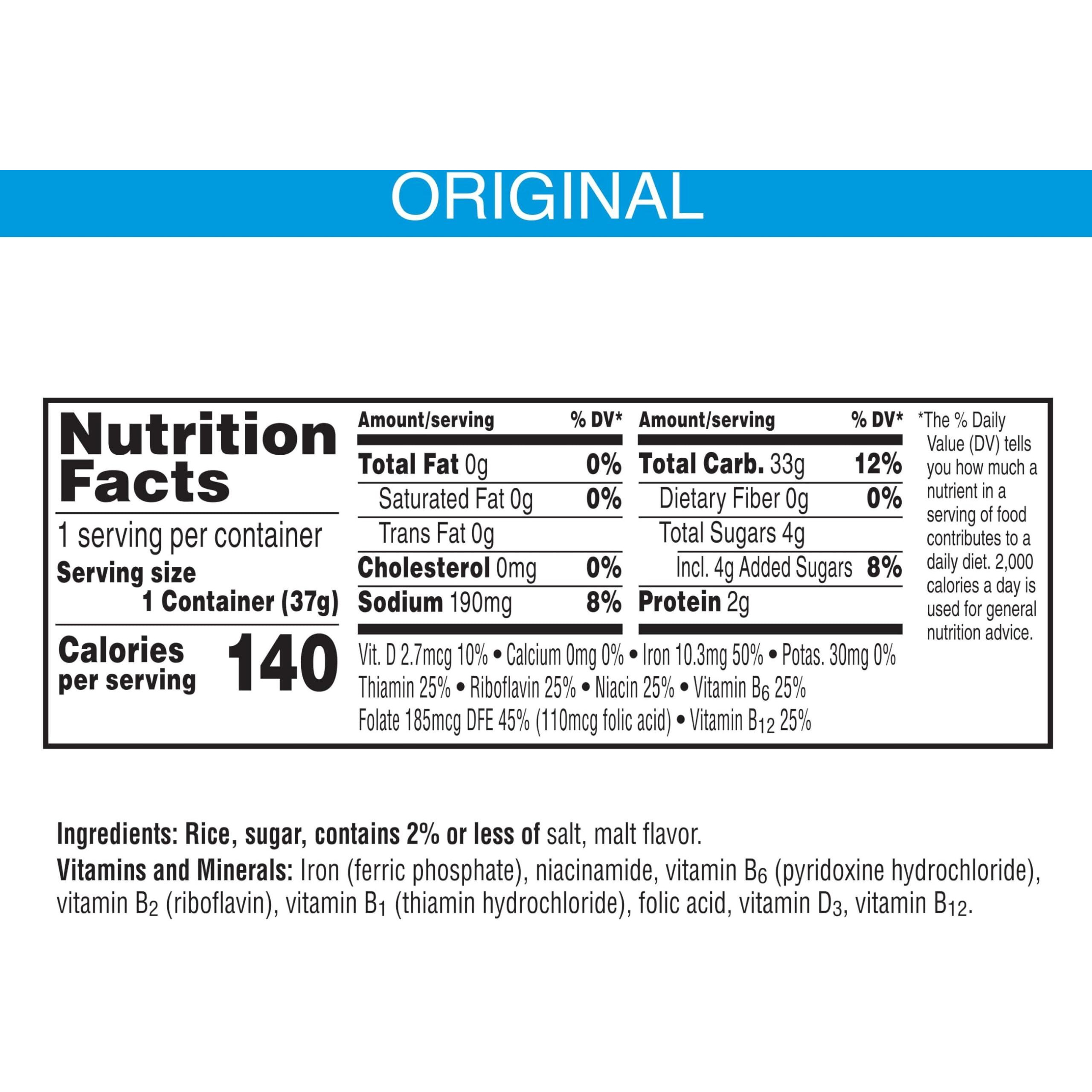 Kellogg's Rice Krispies Breakfast Cereal Cups, Kids Snacks, Cereal Cup To Go, Original, 15.6Oz Case (12 Cups)