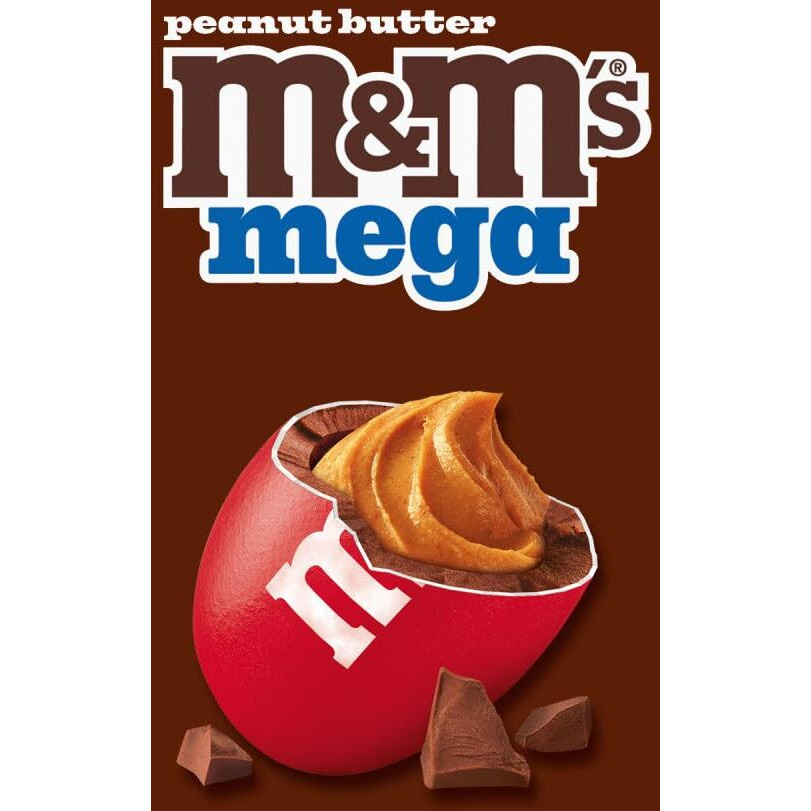 M&M's Mega Peanut Butter Milk Chocolate Candy, Share Size, 24 Count Bulk Box
