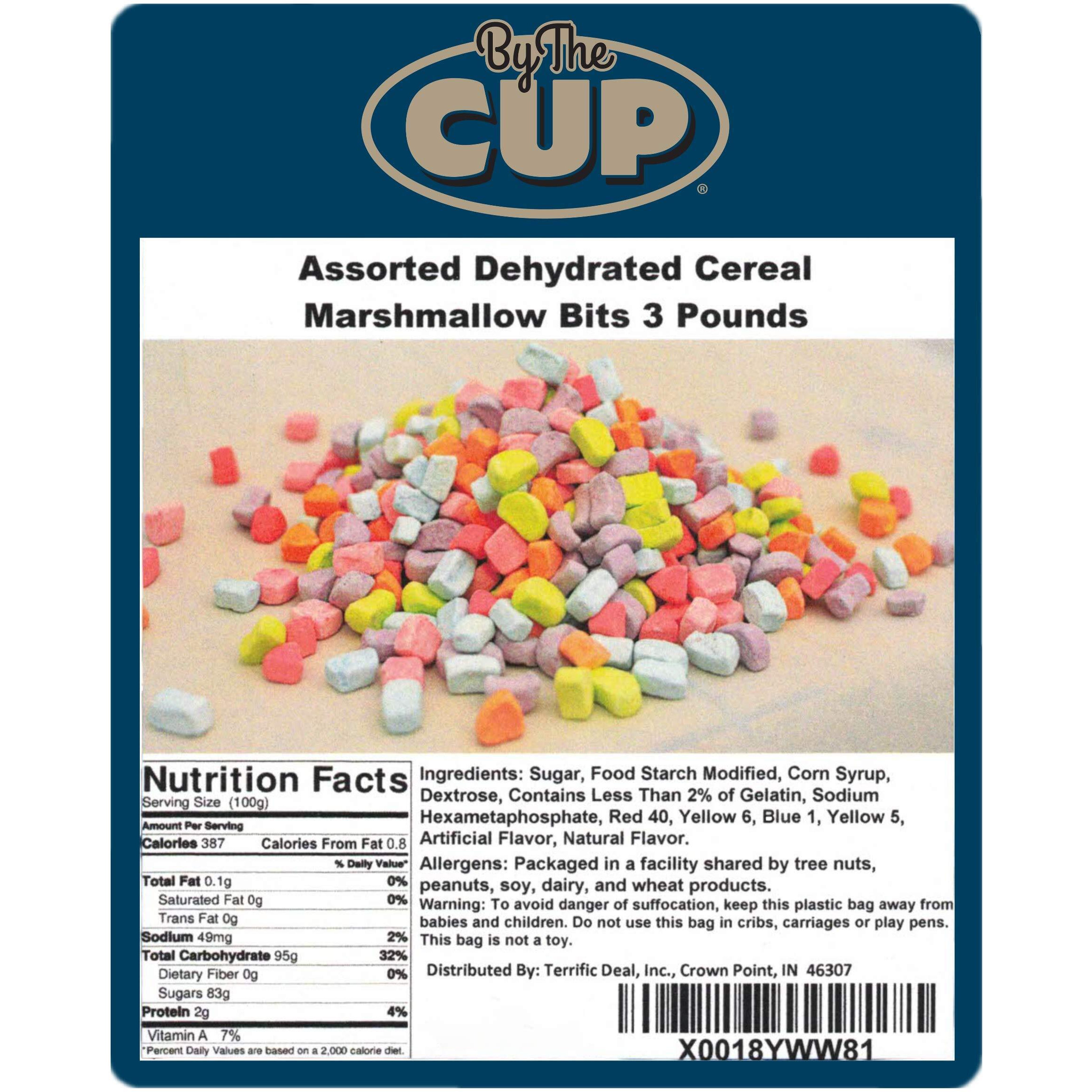 By The Cup Assorted Dehydrated Cereal Marshmallow Bits, 3 Lb Bulk Bag