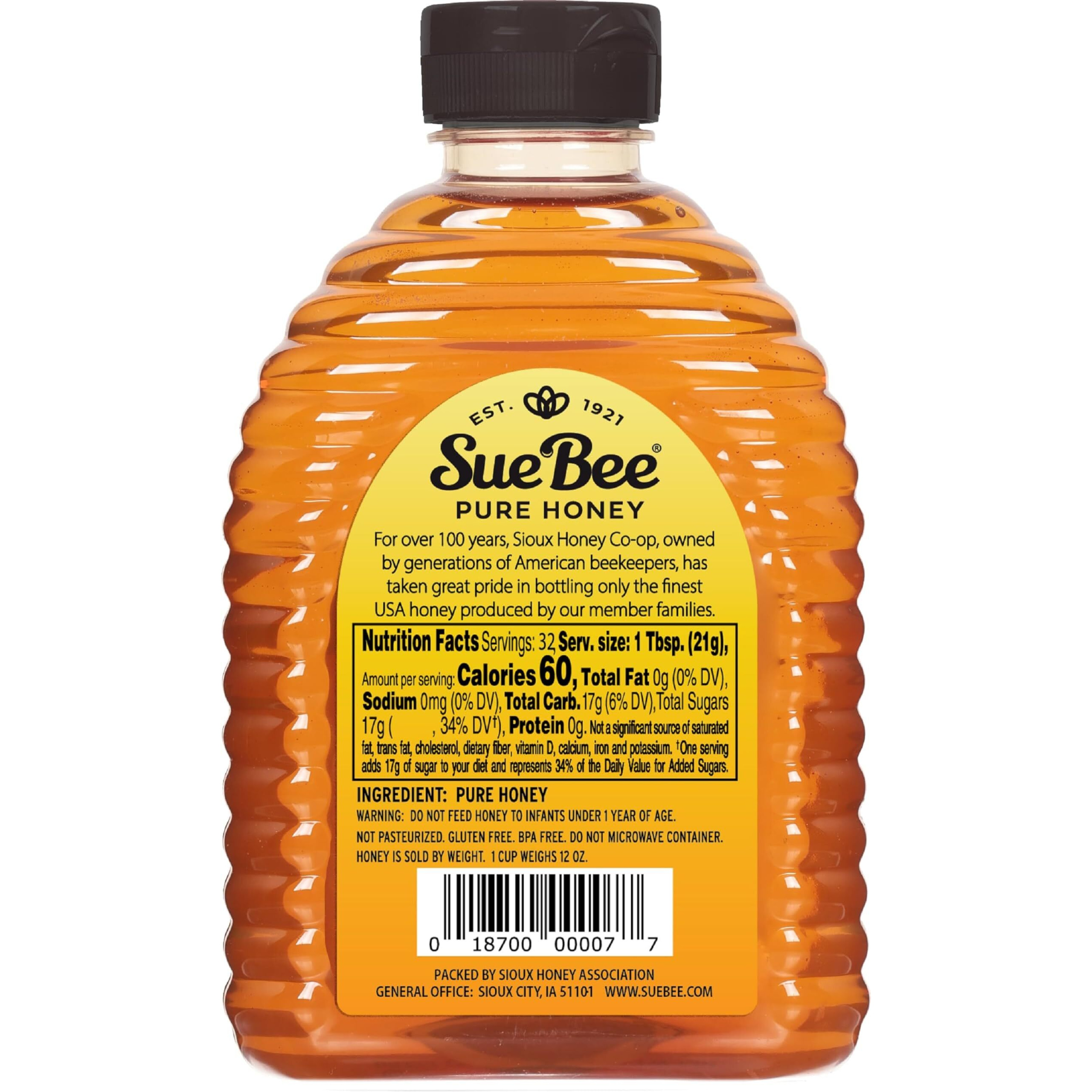 Sue Bee Pure Premium Honey From Usa Beekeepers, 40 Ounce (2.5 Lb)