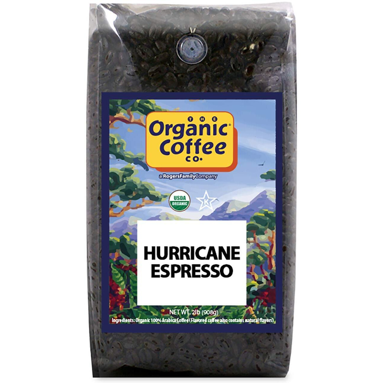 The Organic Coffee Co. Whole Bean Coffee - Hurricane Espresso Roast (2Lb Bag), Medium Dark Roast, Usda Organic
