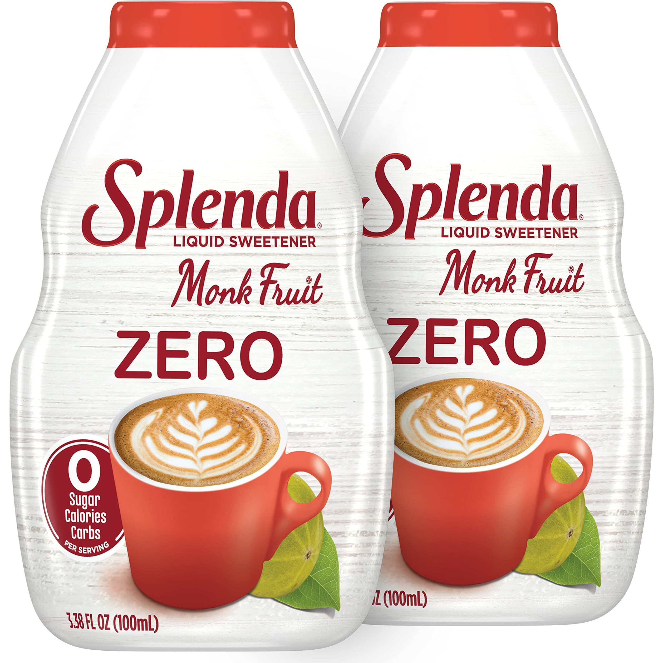 Splenda Monk Fruit Liquid Zero Calorie Sweetener Drops, 3.38 Fl Oz Bottle (Pack Of 2)