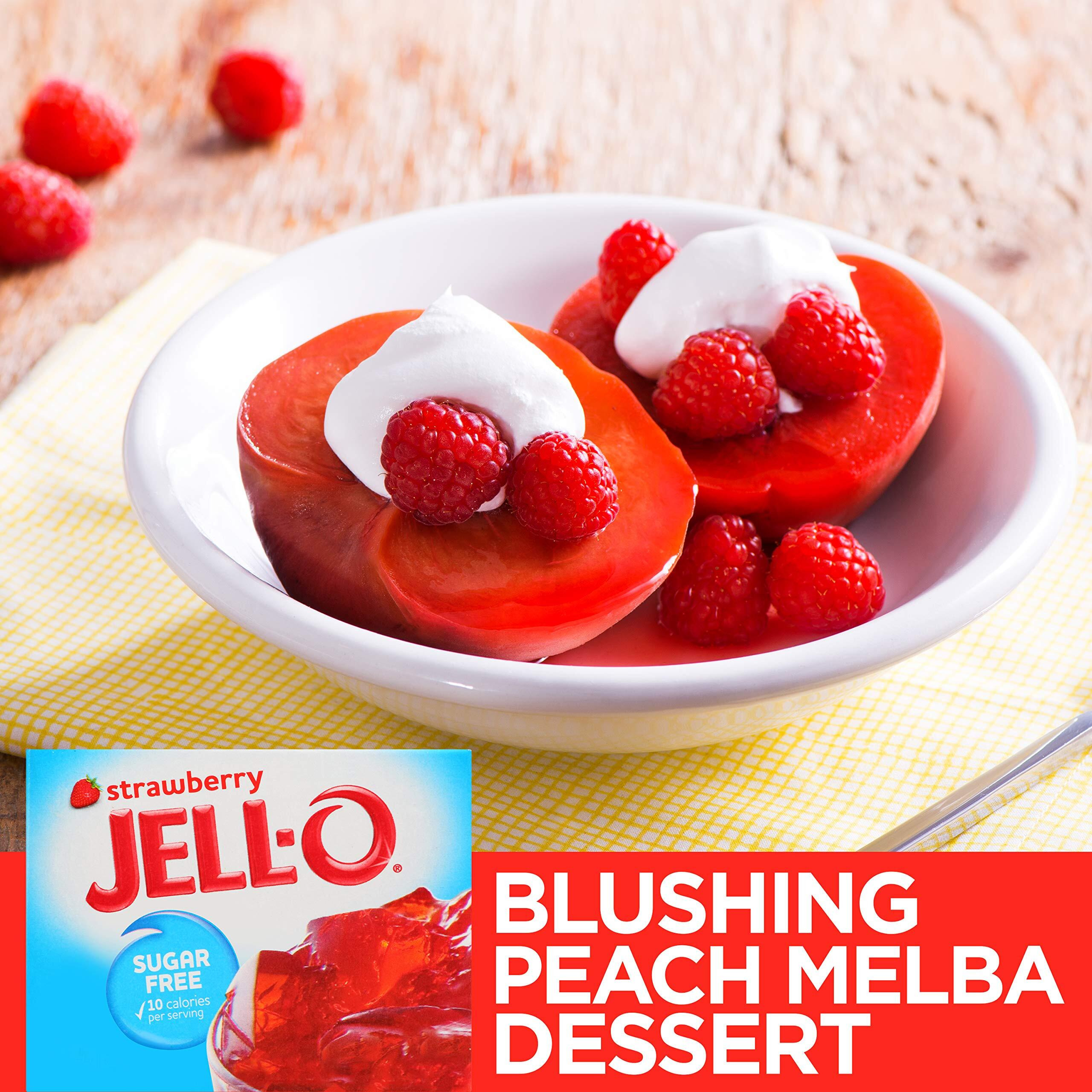 Jell-O Strawberry Sugar Free Gelatin Dessert Mix, 0.6 Ounce (Pack Of 24)