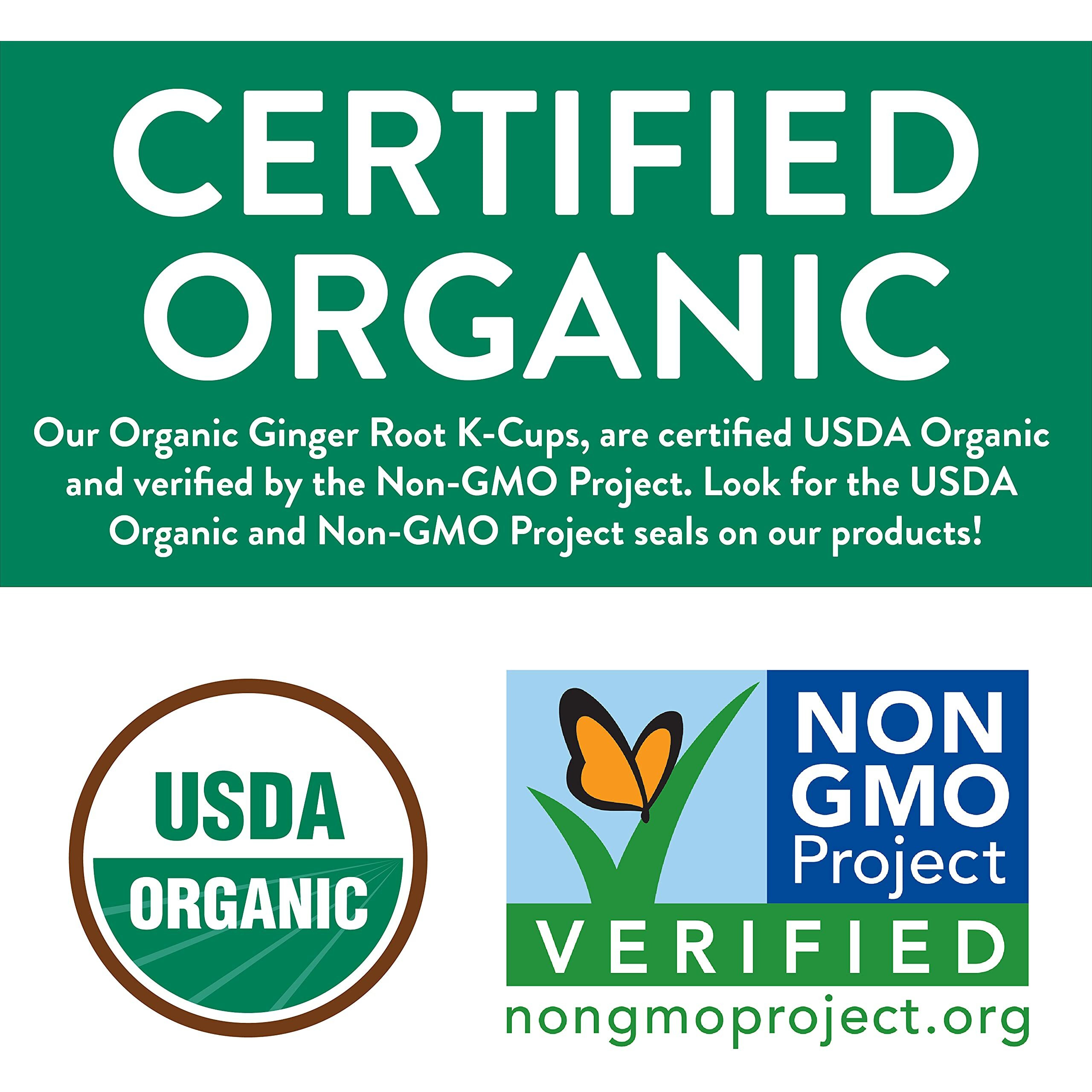 Organic Ginger Tea K-Cup Pods, 24 Pods By Fgo - Keurig Compatible - Naturally Caffeine-Free Herbal Tea, Premium Ginger Tea Is Usda Organic, Non-Gmo, & Recyclable