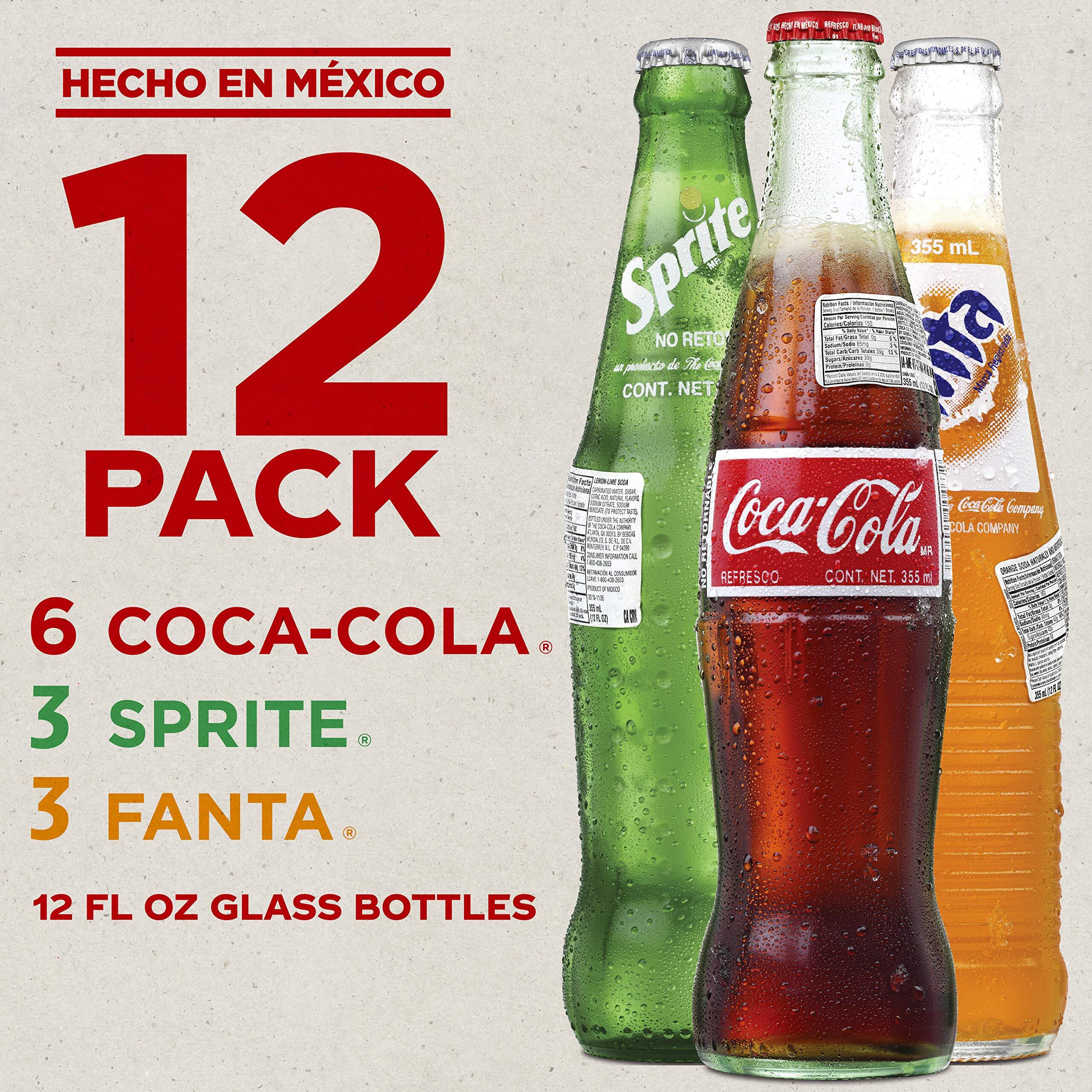 Mexican Coke Fiesta Pack, 12 Fl Oz Glass Bottles, 12 Pack
