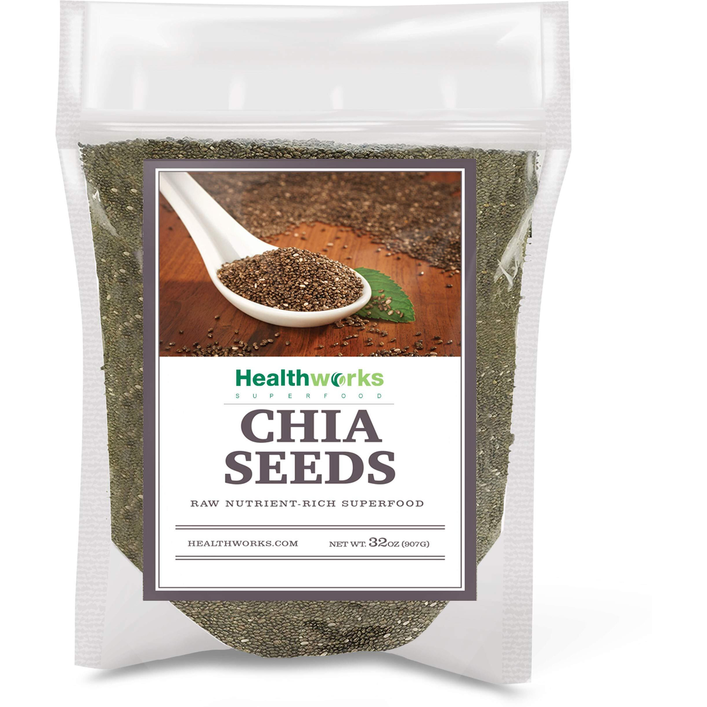 Healthworks Chia Seeds Raw (32 Ounces / 2 Pounds) | Premium & All-Natural | Contains Omega 3, Fiber & Protein | Great With Shakes, Smoothies & Oatmeal