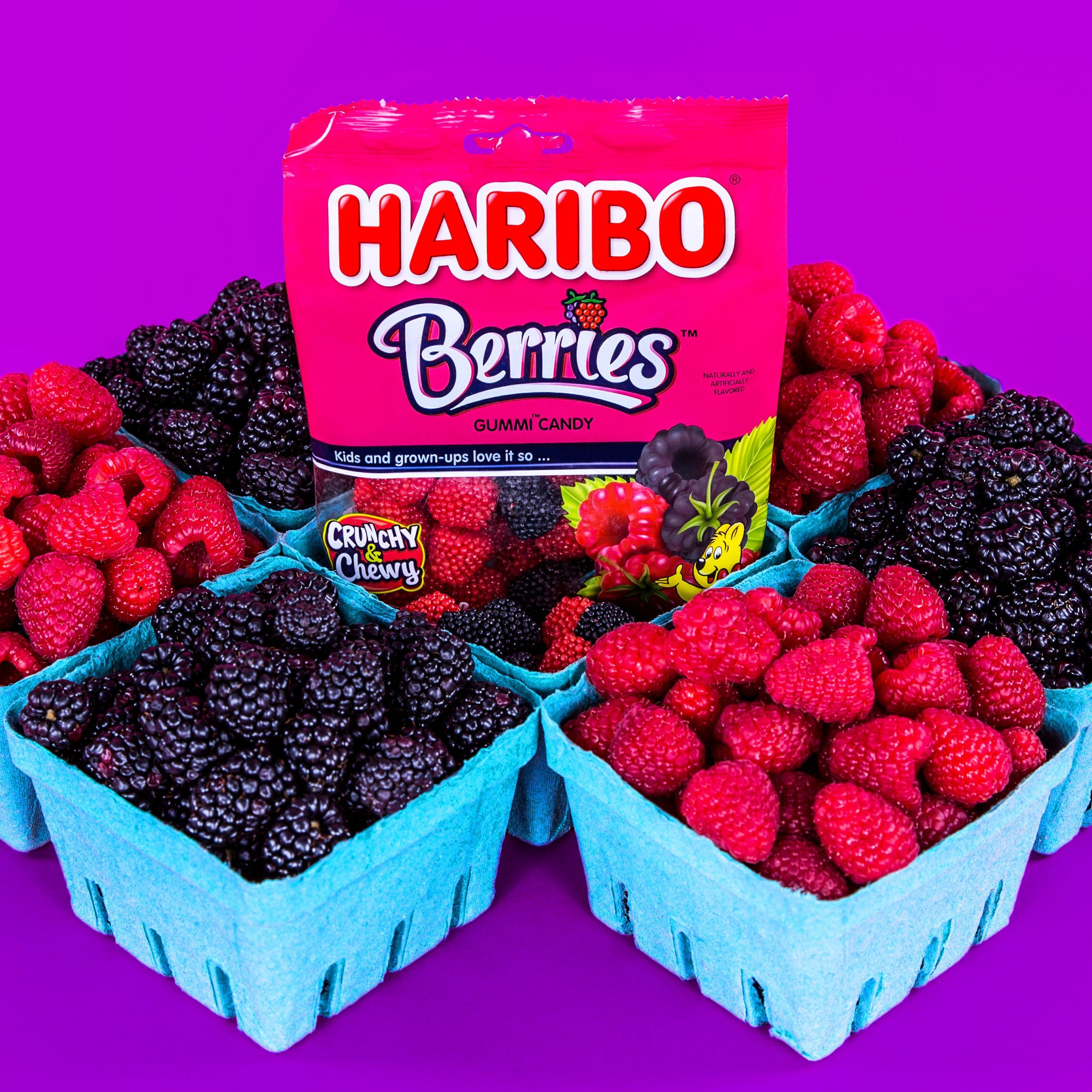 Haribo Gummi Candy, Berries, 5 Oz. Bag (Pack Of 12)