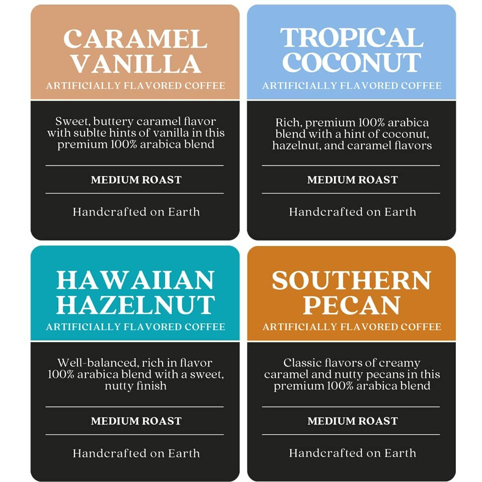 Copper Moon Single Serve Coffee Pods For Keurig K-Cup Brewers, Light/Medium Roast, Flavored Variety Pack, 12 Count (Pack Of 4)