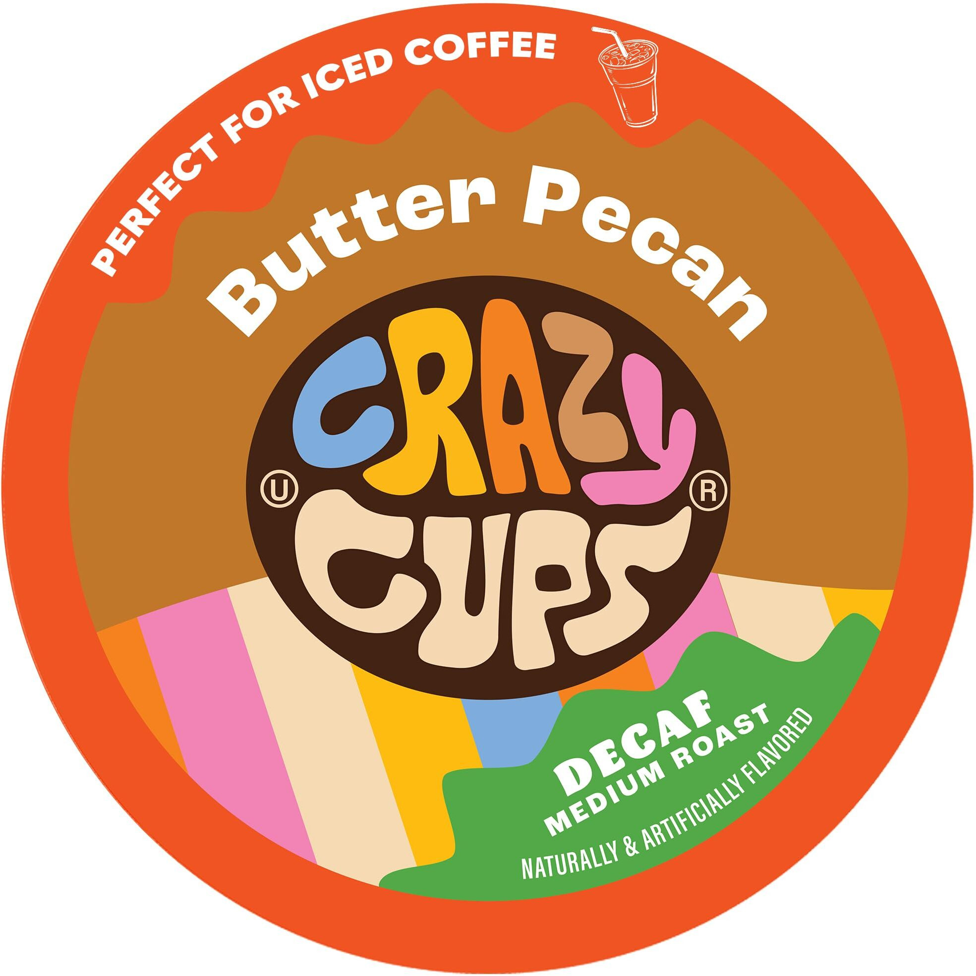 Crazy Cups Flavored Decaf Coffee Pods, Decaf Butter Pecan Coffee, Decaf K Cups For Keurig K Cups Machines, Hot Or Iced Coffee, Single Serve Decaffeinated Coffee In Recyclable Pods, 22 Count (Pack Of 1)