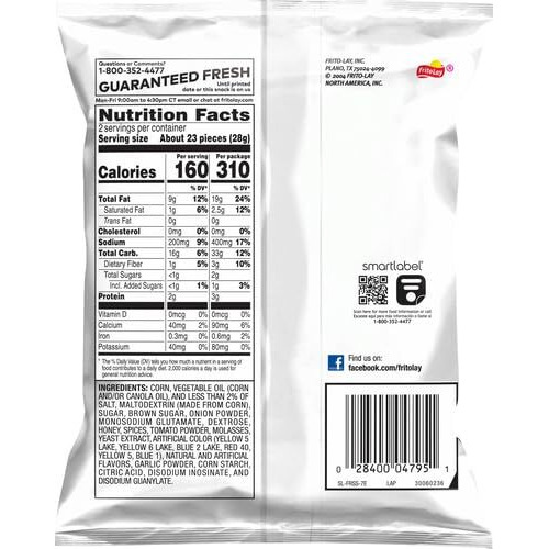 Fritos Corn Chips, Flavor Twists Honey Barbeque, 2-Ounce Large Single Serve Bags (Pack Of 64)