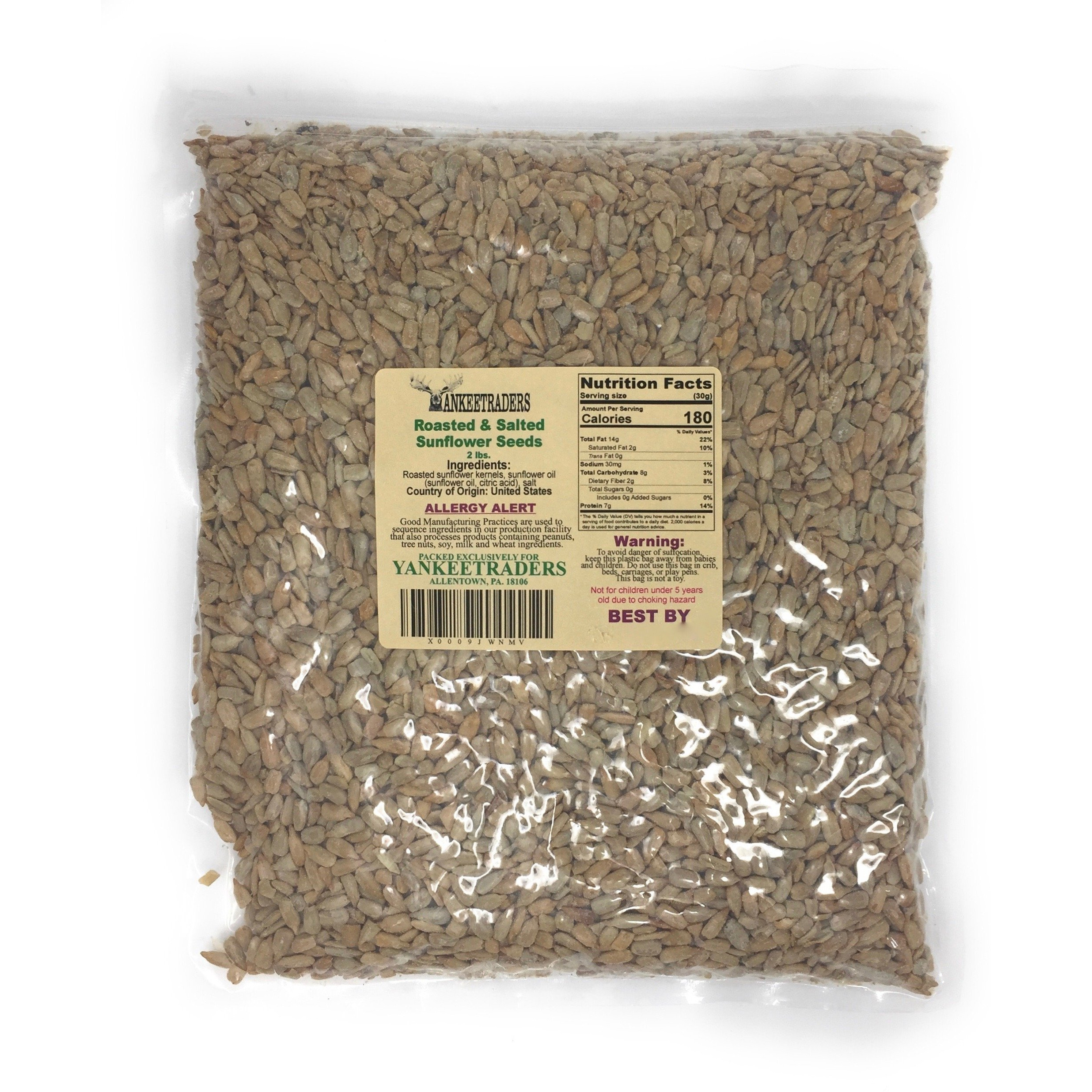 Yankee Traders Brand Sunflower Seeds, Salted And Roasted, 2 Pound