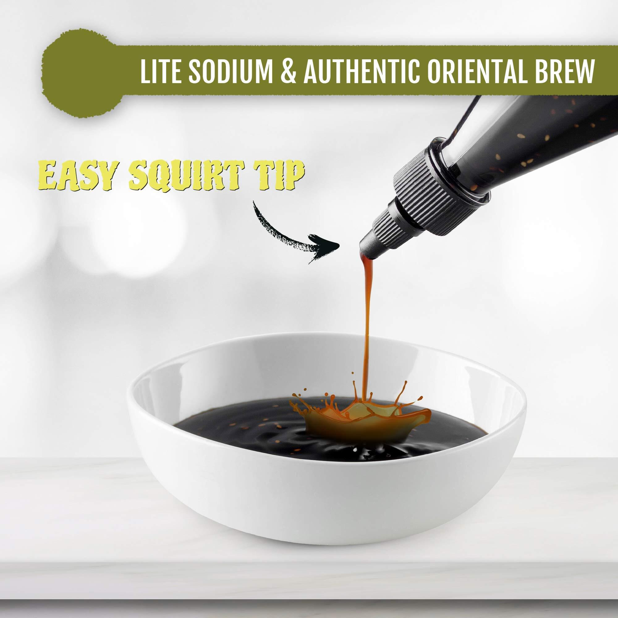 Best Of Thailand Sesame Teriyaki Soy Sauce Lite | 2 Bottles Of 23.63Oz Low-Sodium Authentic Asian-Brewed Marinade, Glaze, Salad Dressing & Dipping Sauce, Whole Sesame Seeds | No Msg, 85% Less Sodium