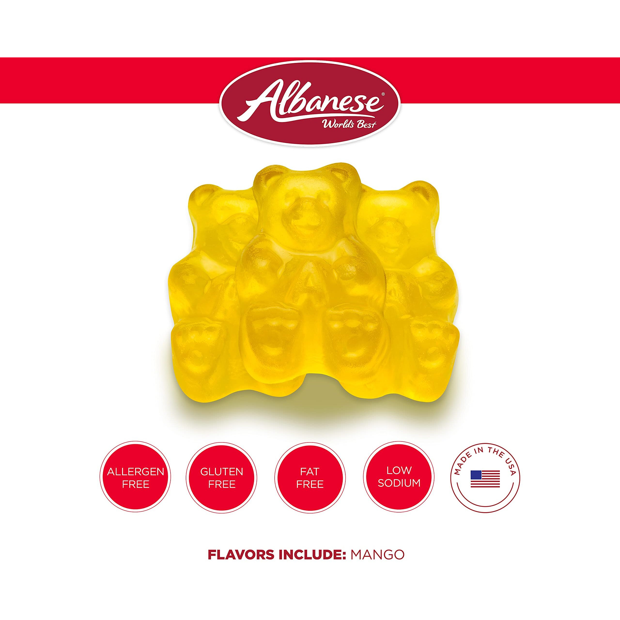 Albanese World's Best Mango Gummi Bears, 5Lbs Of Candy