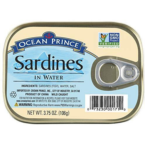 Ocean Prince Sardines In Water, 3.75 Ounce Cans (Pack Of 12)