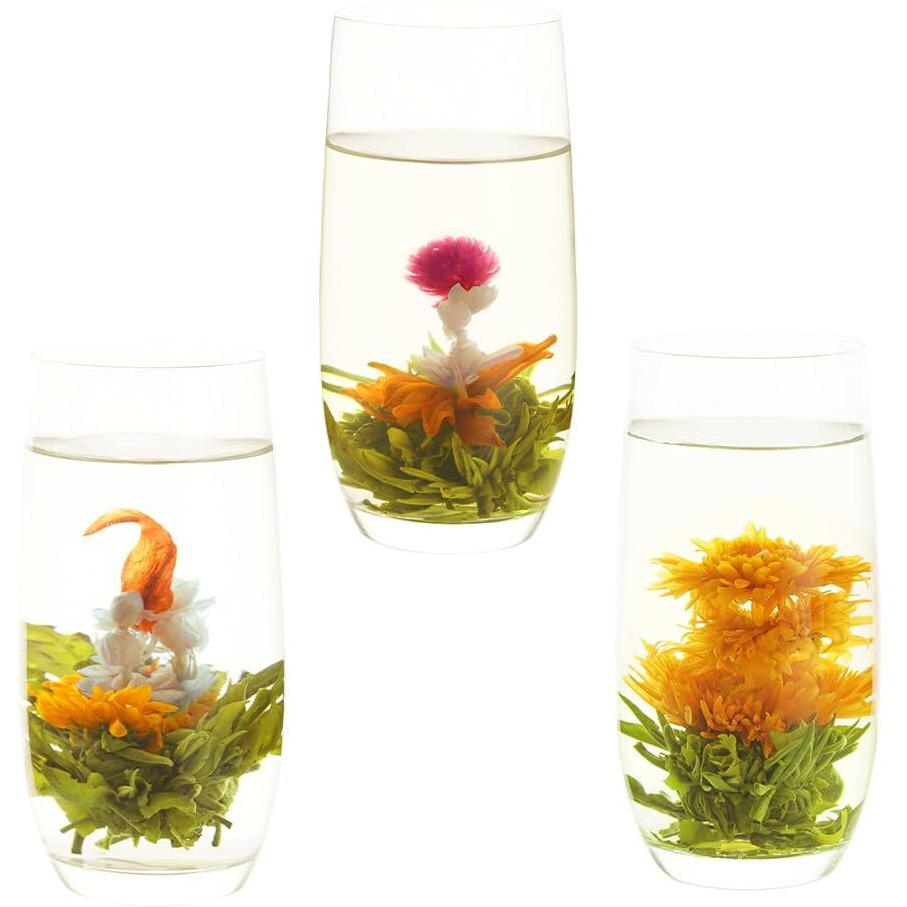 Lwxljmjzc-12 Unique Varieties Blooming Green Tea Ball | Jasmine Flowering Tea | Individual Pack With Flowers-Gifts For Tea Lovers