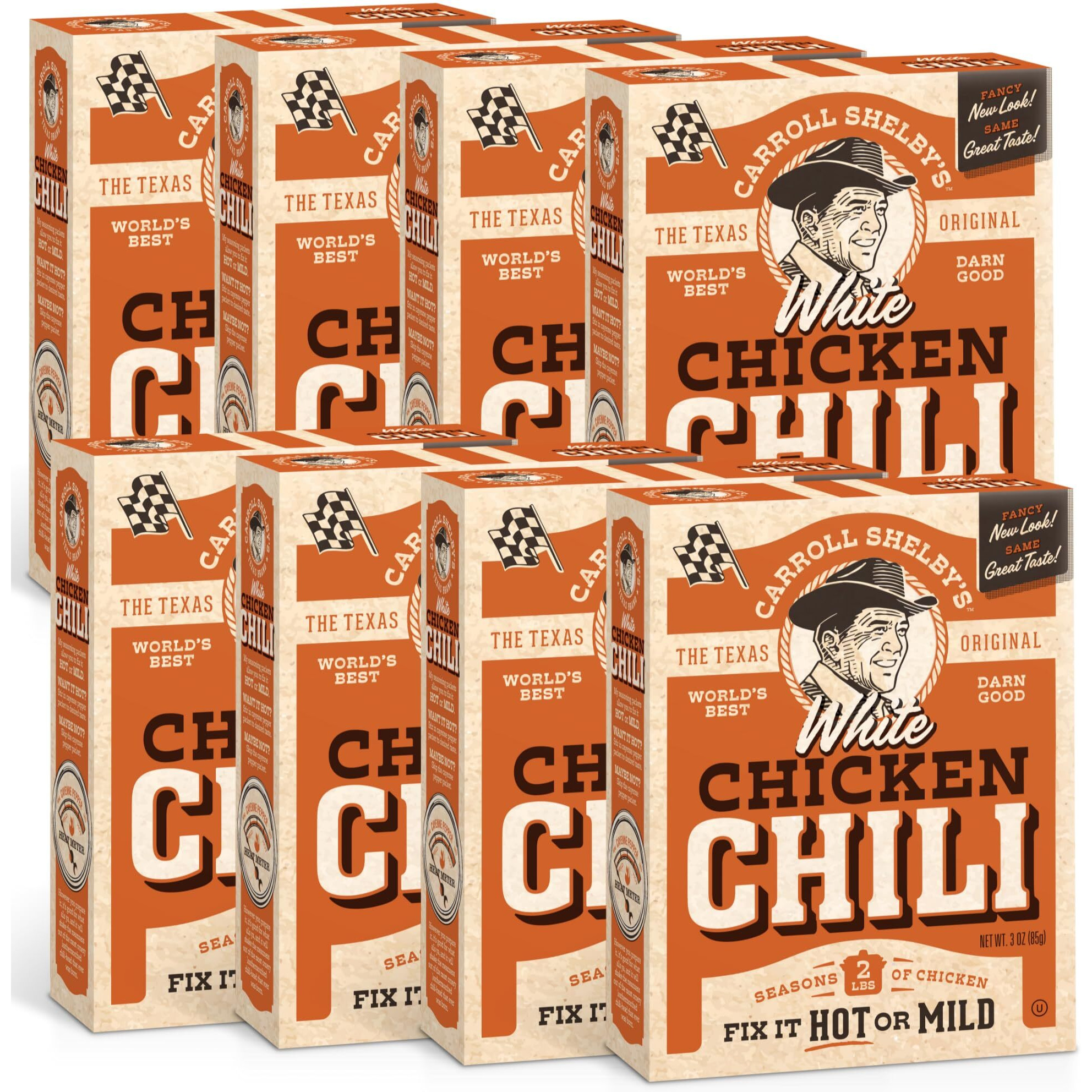 Carroll Shelby's Original Texas Brand White Chicken Chili Kit 3Oz Box (Pack Of 8)