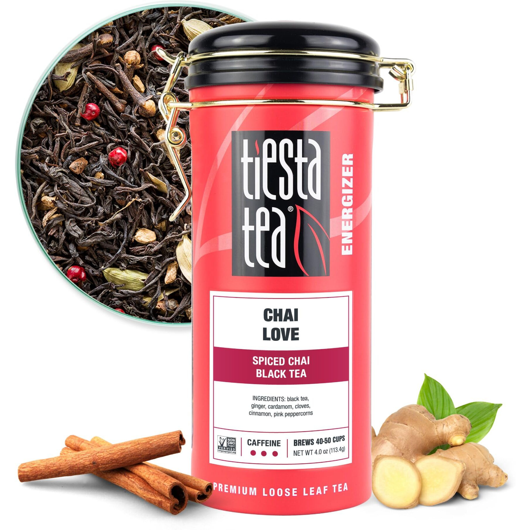 Tiesta Tea - Chai Love Tea | Spiced Chai Black Tea | Premium Loose Leaf Tea Blend | High Caffeinated Black Tea | Make Hot Or Iced Tea & Brews Up To 50 Cups - 4 Ounce Refillable Tin