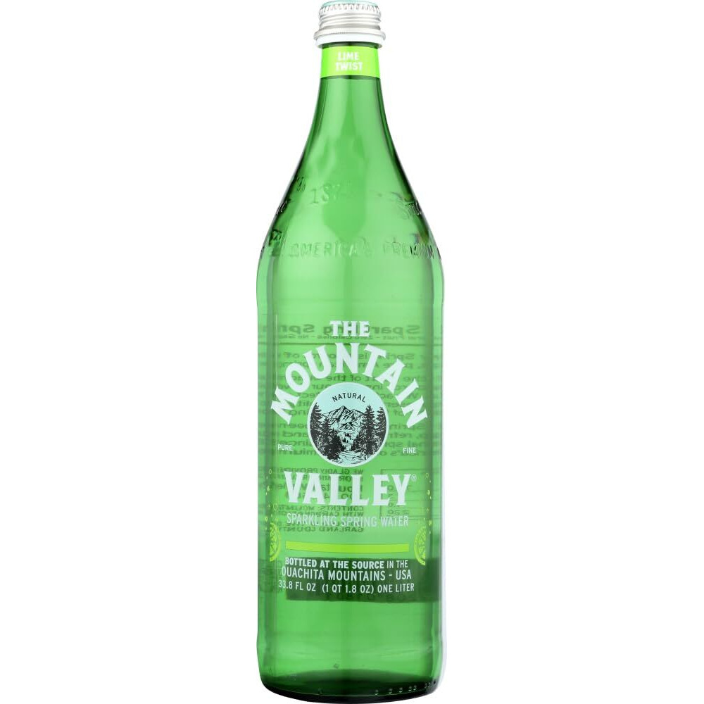 The Mountain Valley Lime Sparkling Spring Water, 1 Liter -- 12 Per Case
