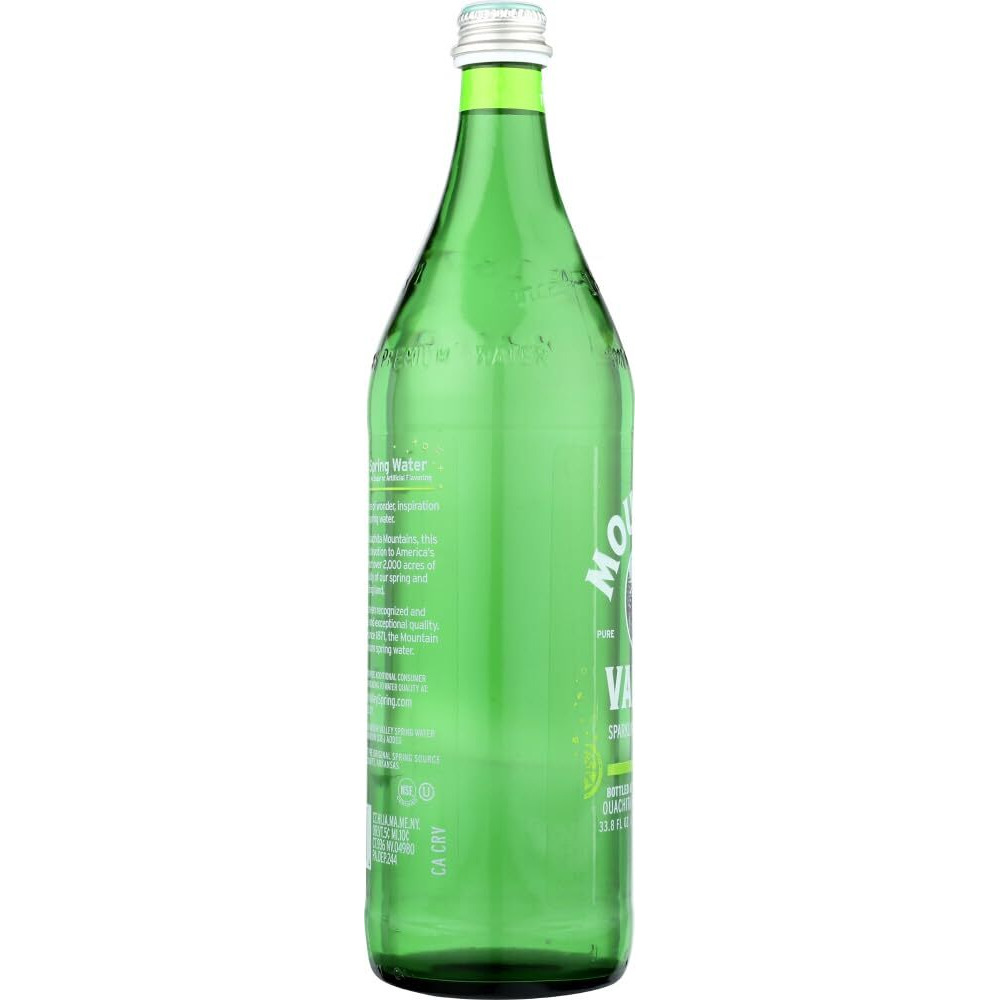 The Mountain Valley Lime Sparkling Spring Water, 1 Liter -- 12 Per Case