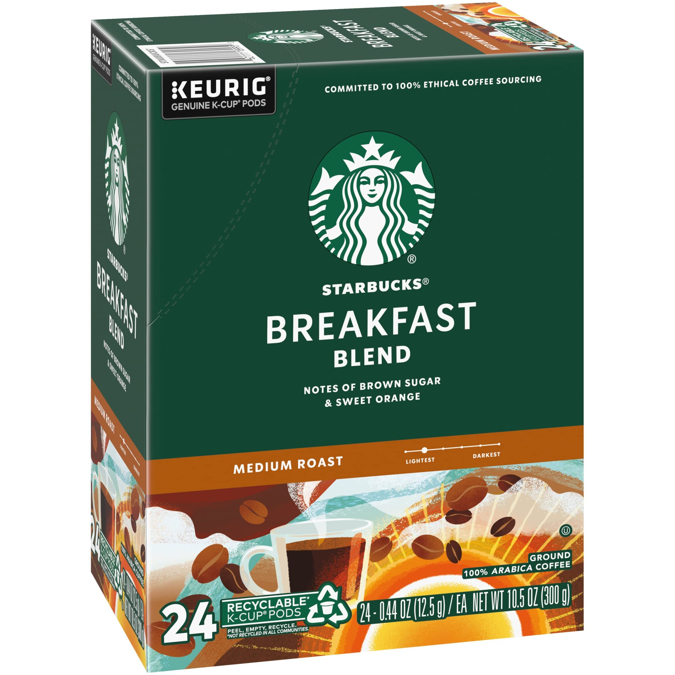 Starbucks Breakfast Blend Coffee K-Cups, 72 Count