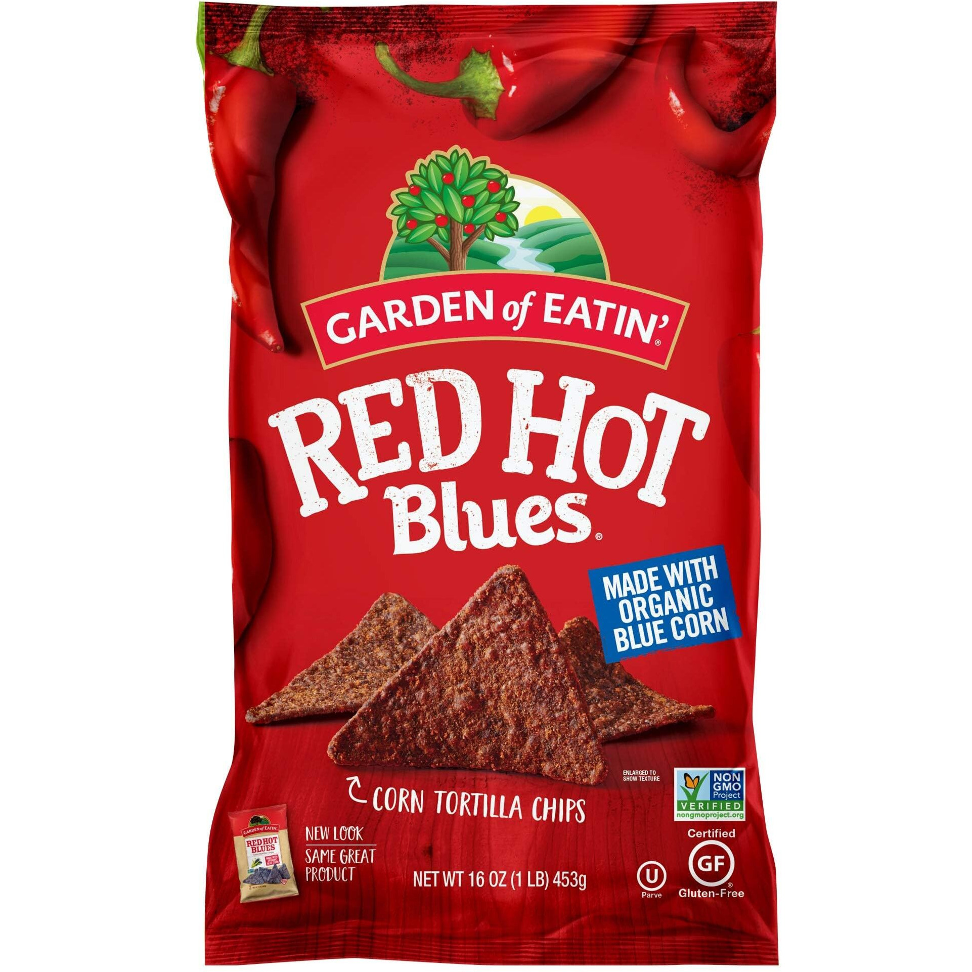 Garden Of Eatin' Corn Tortilla Chips, Red Hot Blues, 16 Oz (Pack Of 12) (Packaging May Vary)