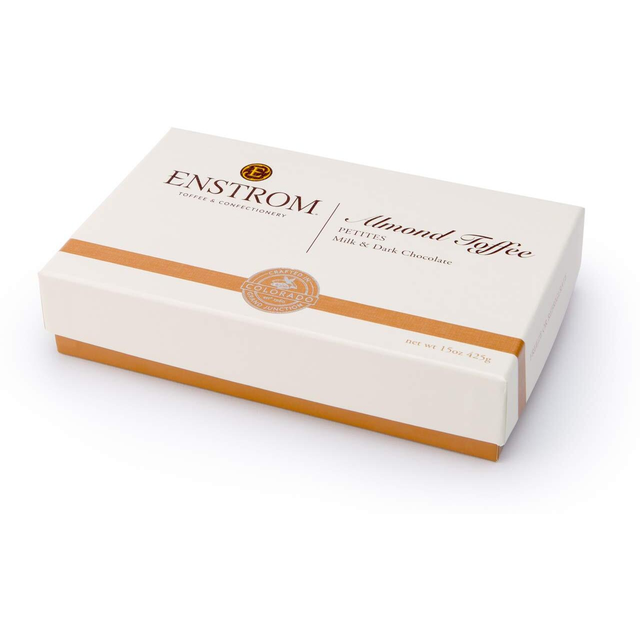 Enstrom Milk Chocolate And Dark Chocolate Almond Toffee Petites 15Oz Box | Bite-Size | Gluten Free | Kosher Dairy | All Natural