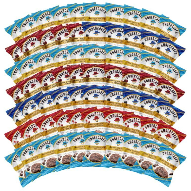 Undercover Chocolate Quinoa Crisps - Dark Chocolate Variety Pack | 70-Count, Individually Wrapped Crisps | Gluten Free, Nut-Free, Allergen Friendly, Kosher, Plant-Based