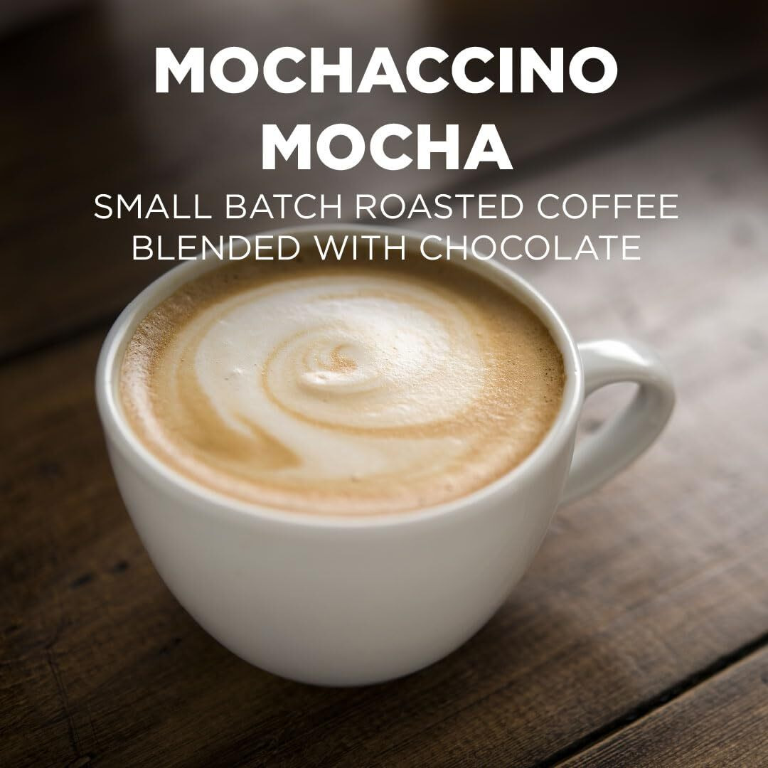Maud's Chocolate Mocha Cappuccino Coffee Pods, 18 Ct | Mochaccino Mocha Flavor | 100% Arabica Coffee | Solar Energy Produced Recyclable Pods Compatible With Keurig K Cups Maker