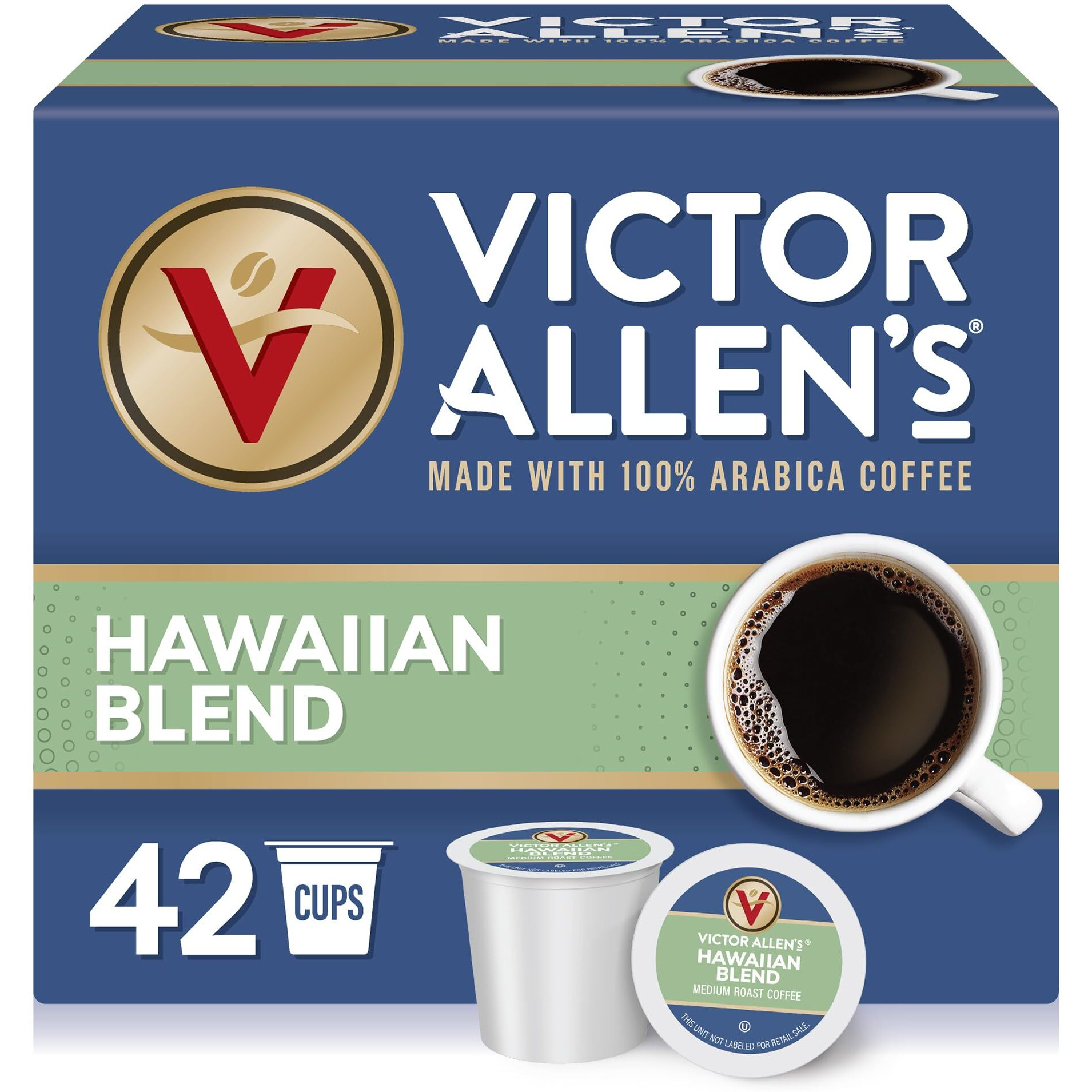 Victor Allen's Coffee Hawaiian Blend, Medium Roast, 42 Count, Single Serve Coffee Pods For Keurig K-Cup Brewers (Formerly Kona Blend)