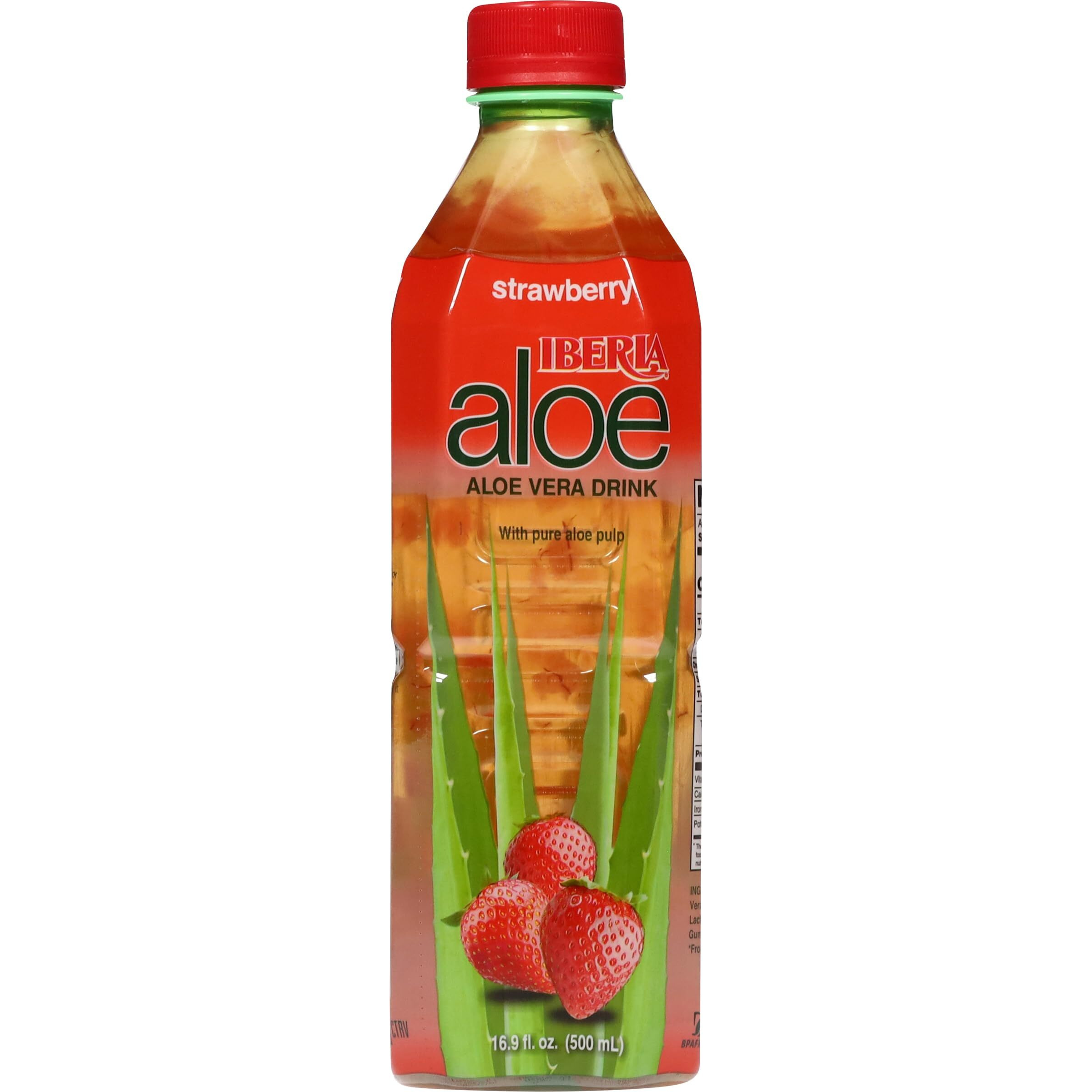 Iberia Aloe Vera Juice Drink, Strawberry,16.9 Fl Oz (Pack Of 8)