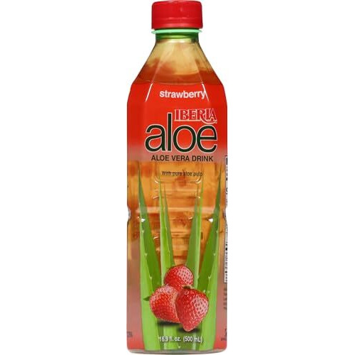 Iberia Aloe Vera Juice Drink, Strawberry,16.9 Fl Oz (Pack Of 8)