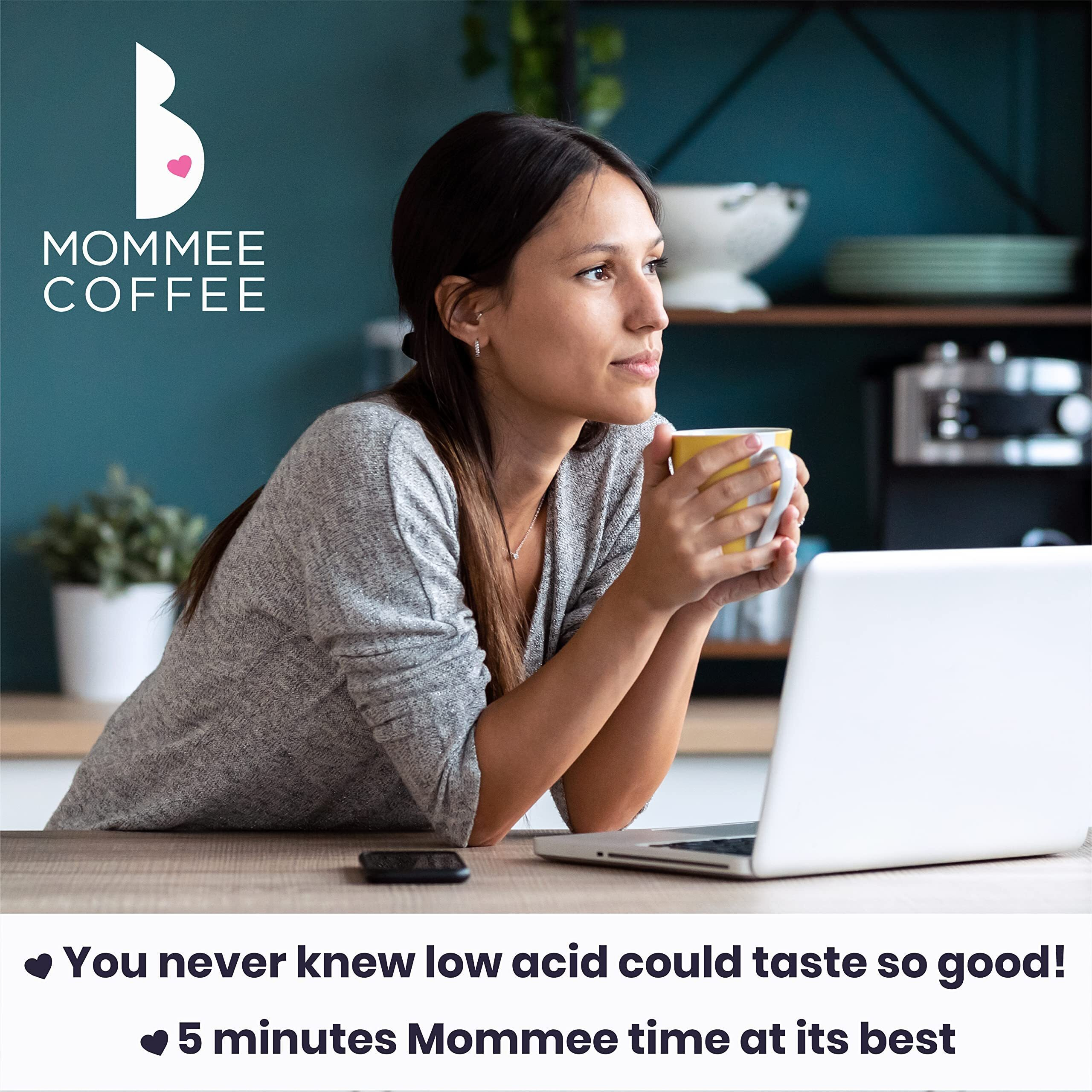 Mommee Coffee Decaf Ground Low Acid Coffee - 100% Arabica Organic Decaf Coffee Beans With Smooth Caramel Flavor - Medium Grind For Drip, Reusable One Cup Filters - 11 Oz