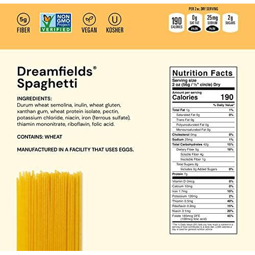 Dreamfields Healthy Pasta Living Spaghetti, 13.25-Ounce Boxes (Pack Of 10)