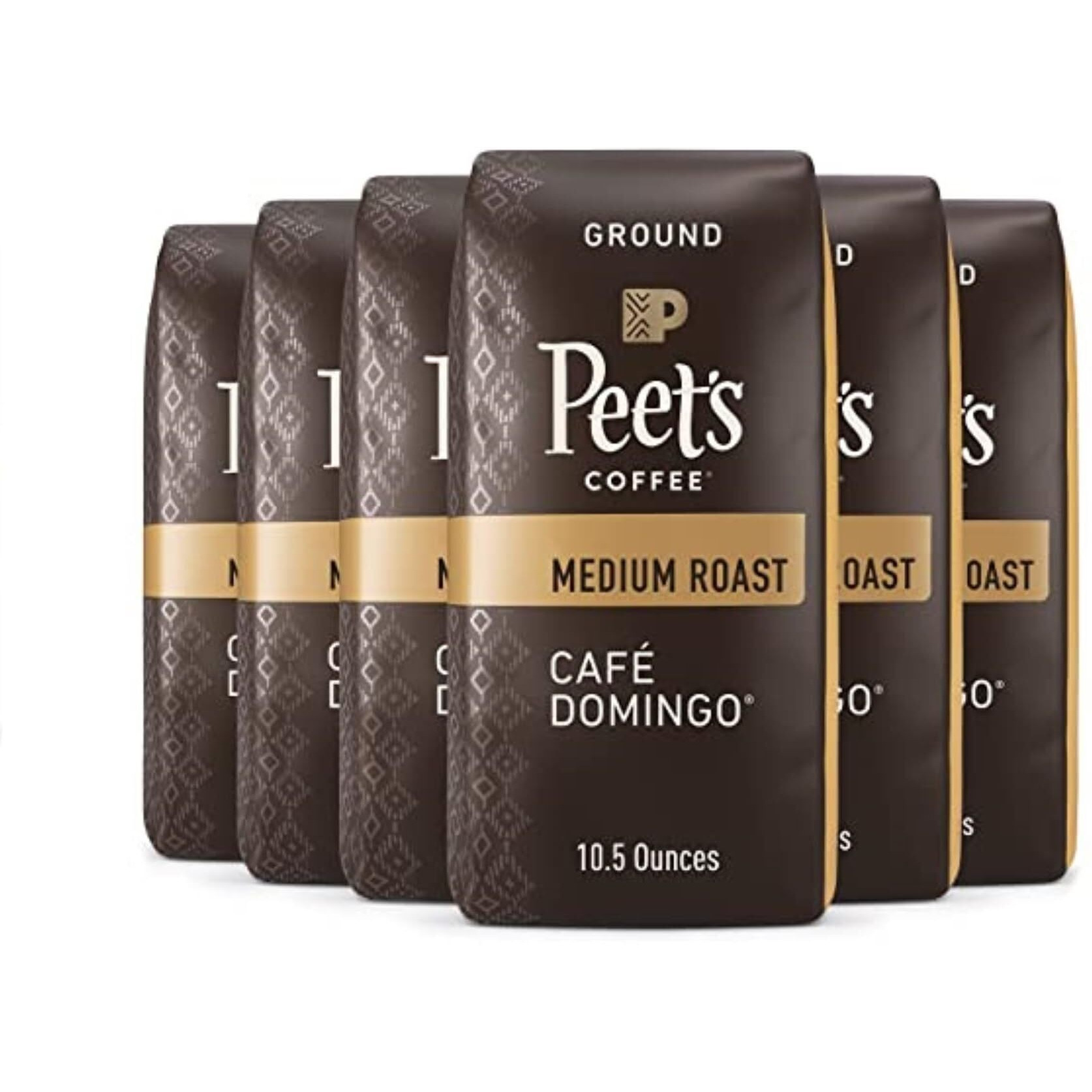 Peet's Coffee, Medium Roast Ground Coffee - Cafe Domingo 10.5 Ounce (Pack Of 6)